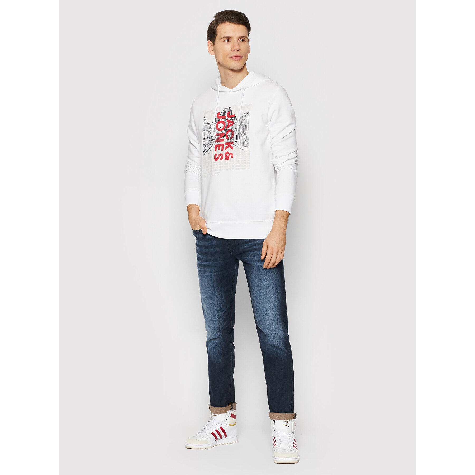 Jack&Jones Bluză Kalf 12202138 Alb Regular Fit - Pled.ro