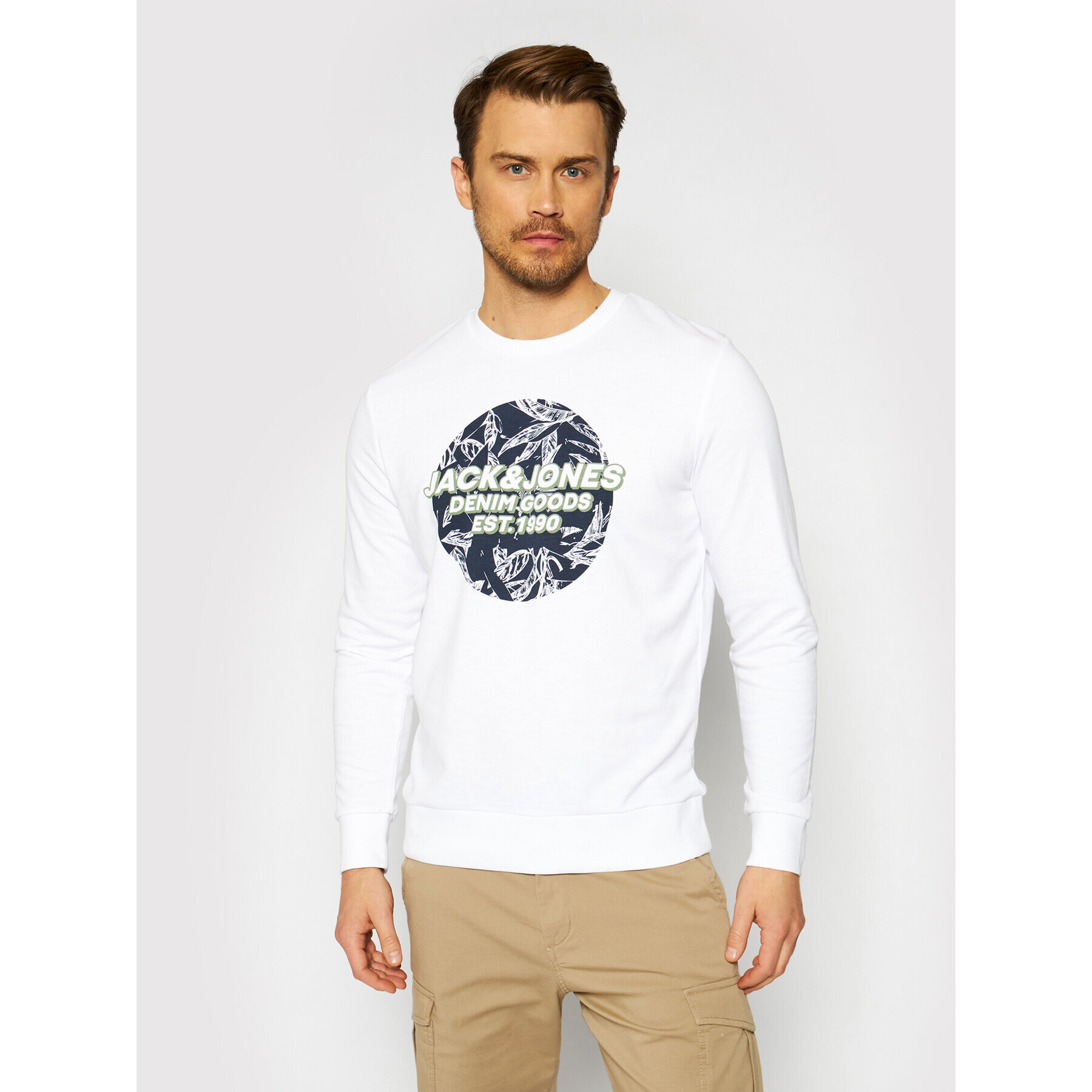 Jack&Jones Bluză Lefo 12185696 Alb Regular Fit - Pled.ro