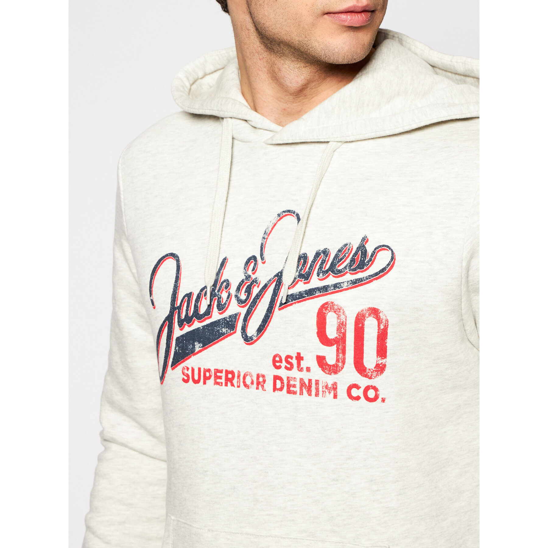 Jack&Jones Bluză Logo 12172349 Gri Regular Fit - Pled.ro