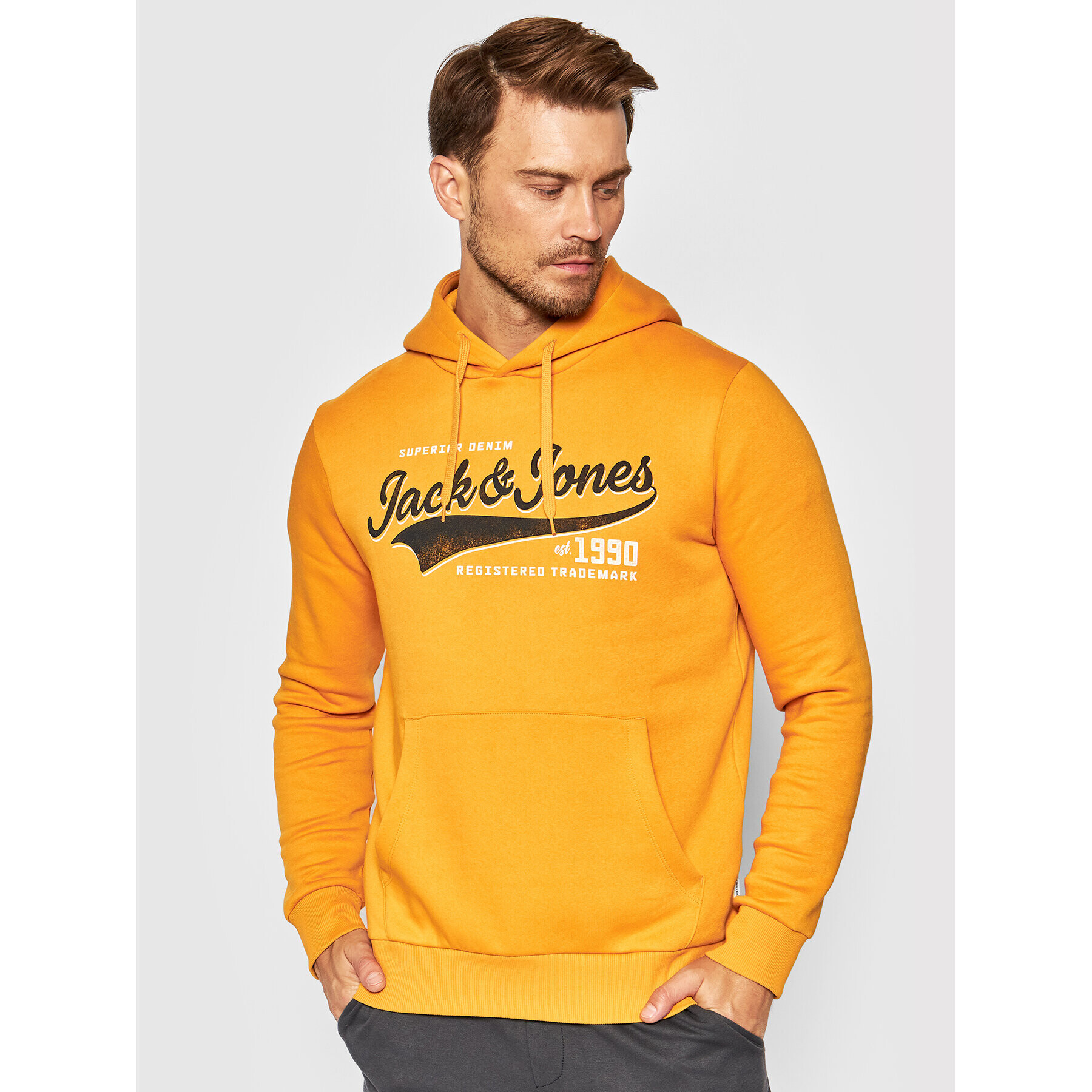 Jack&Jones Bluză Logo 12189736 Galben Regular Fit - Pled.ro