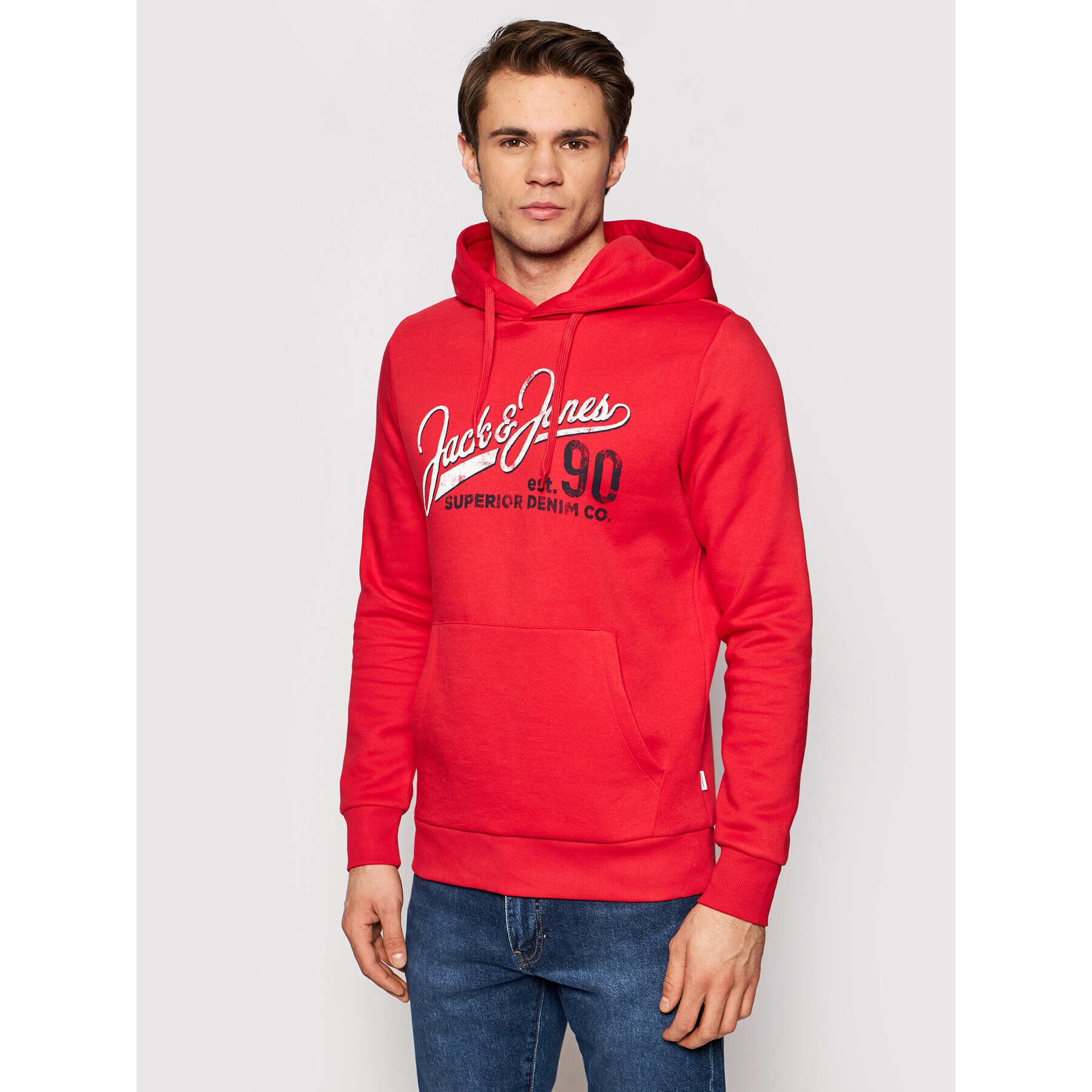 Jack&Jones Bluză Logo Sweat 12172349 Roșu Regular Fit - Pled.ro