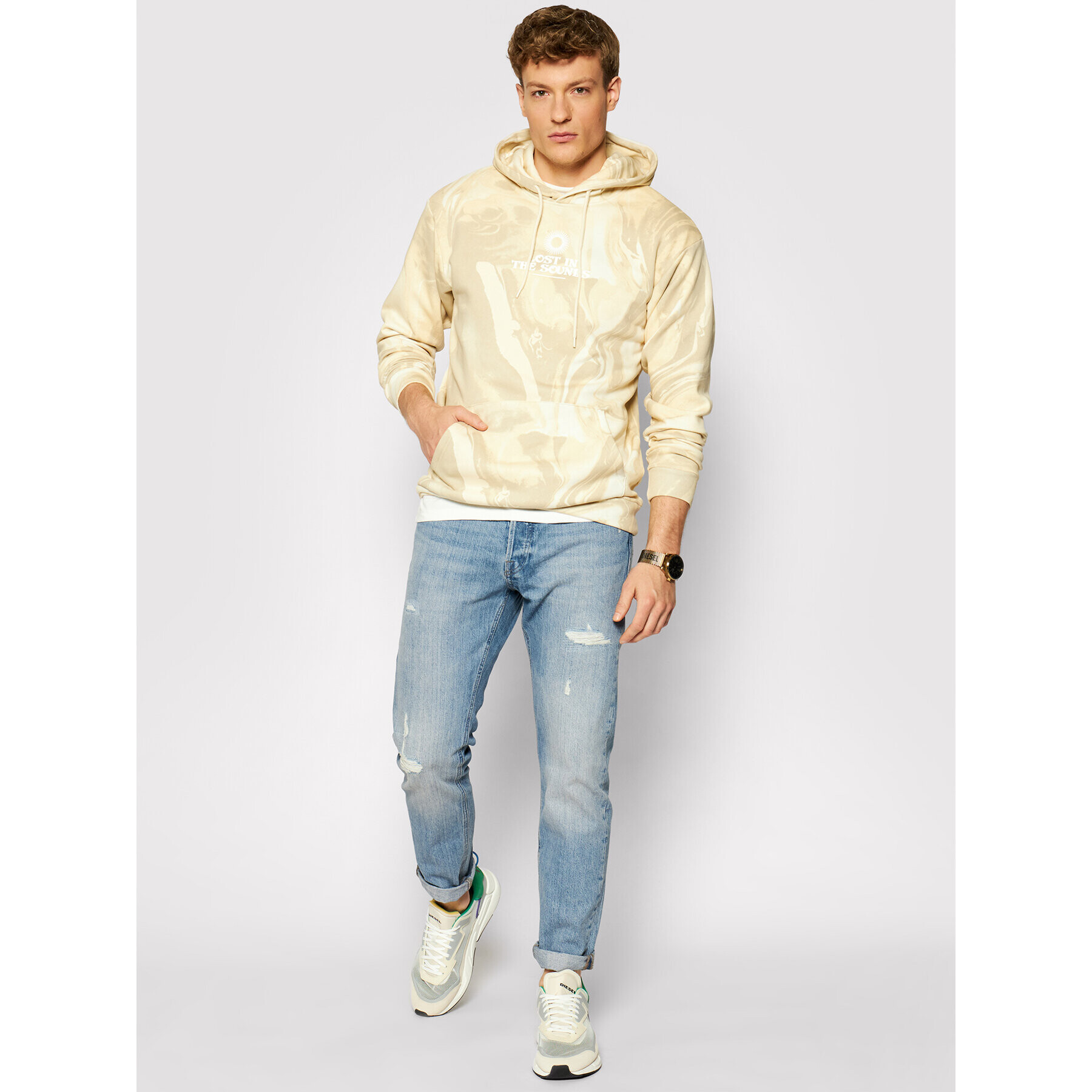 Jack&Jones Bluză Marble 12195334 Galben Relaxed Fit - Pled.ro