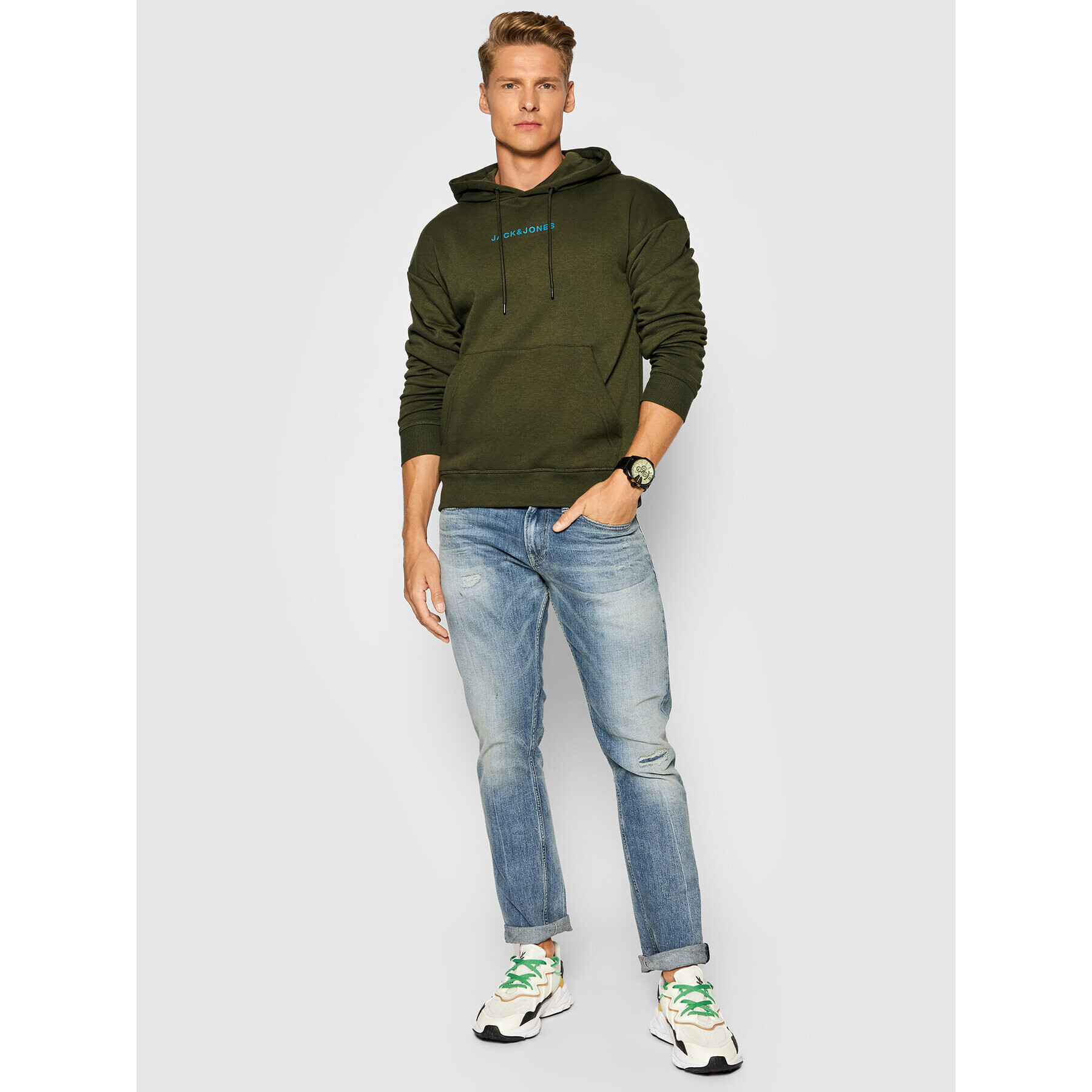 Jack&Jones Bluză Marco 12192830 Verde Relaxed Fit - Pled.ro