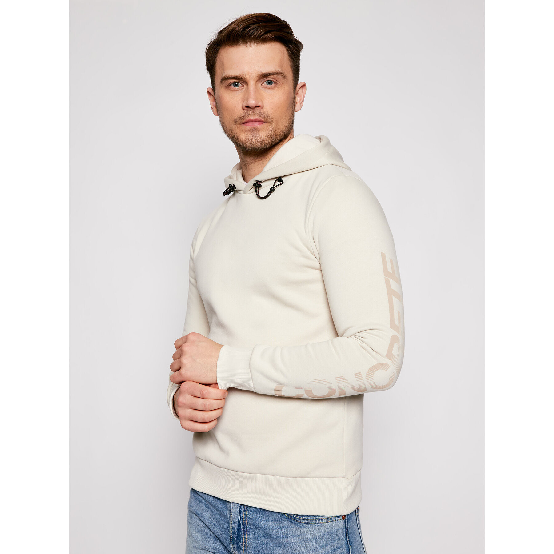 Jack&Jones Bluză Nitch Sweat 12184939 Bej Regular Fit - Pled.ro