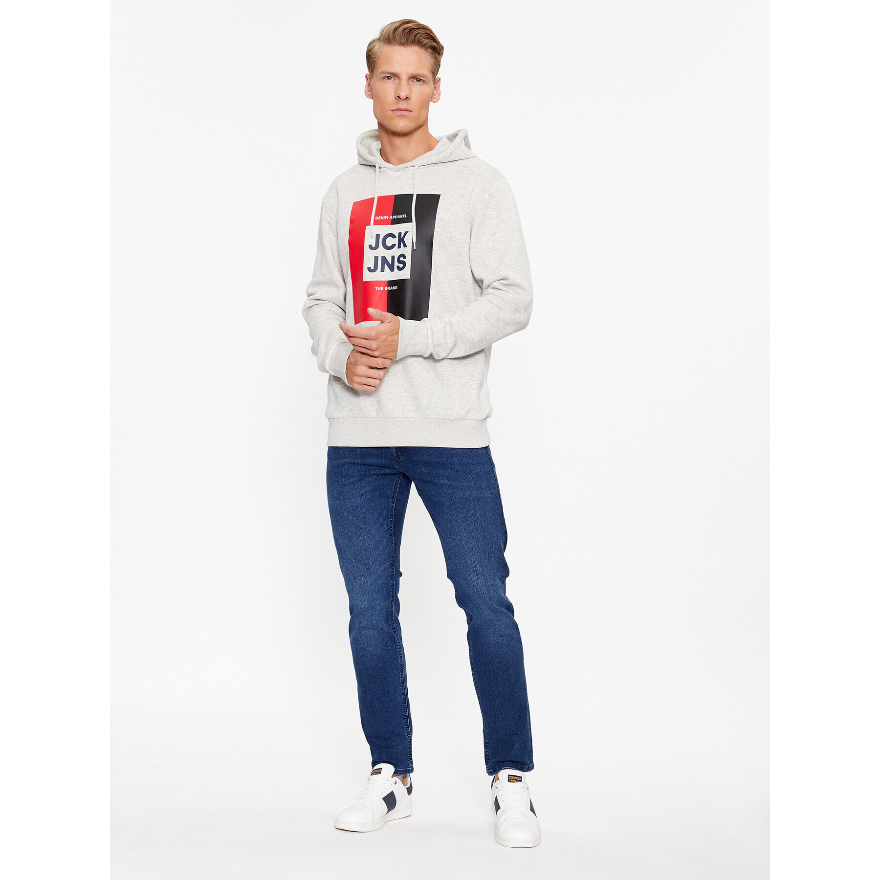 Jack&Jones Bluză Oscar 12235248 Gri Regular Fit - Pled.ro