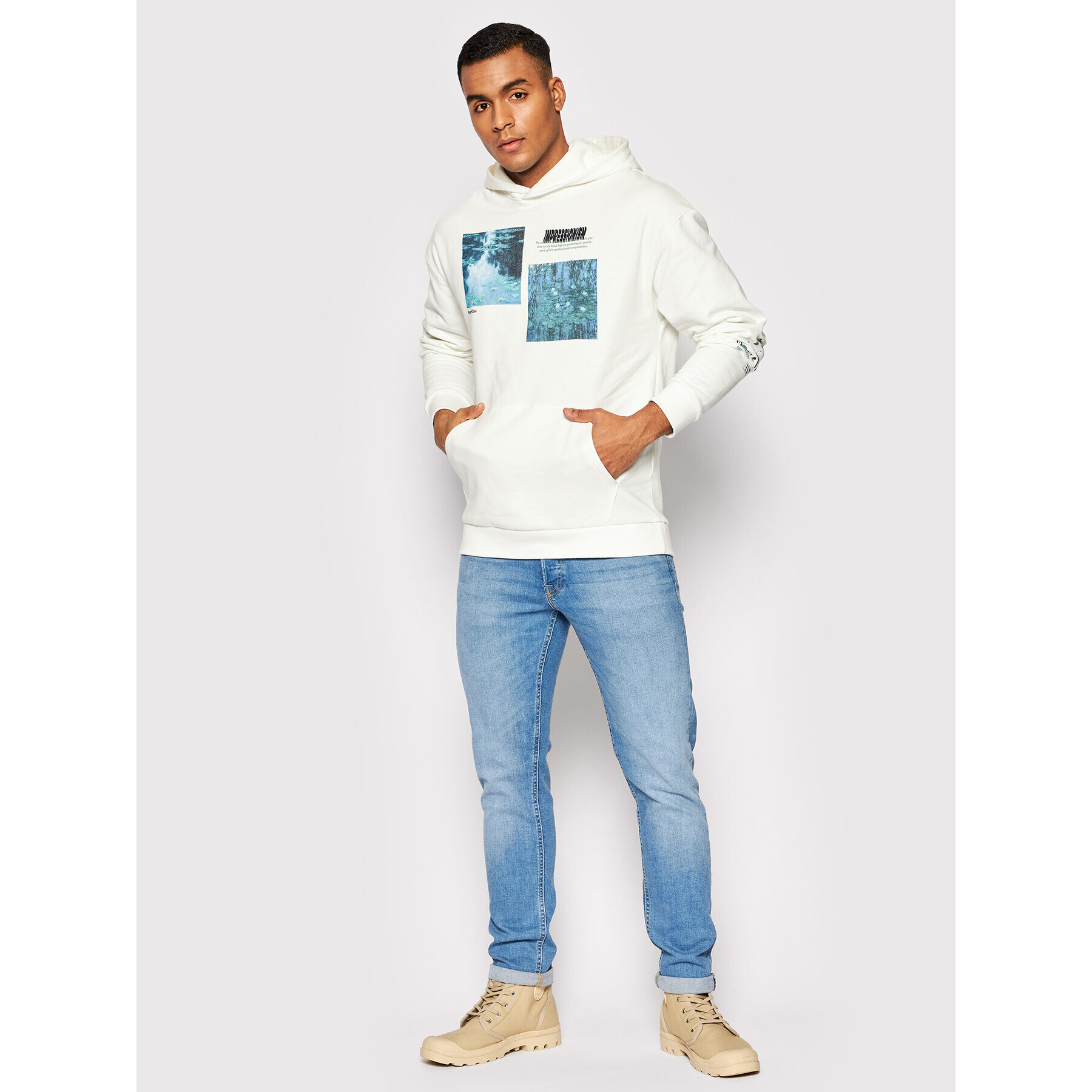 Jack&Jones Bluză Pioneer 12198344 Alb Loose Fit - Pled.ro