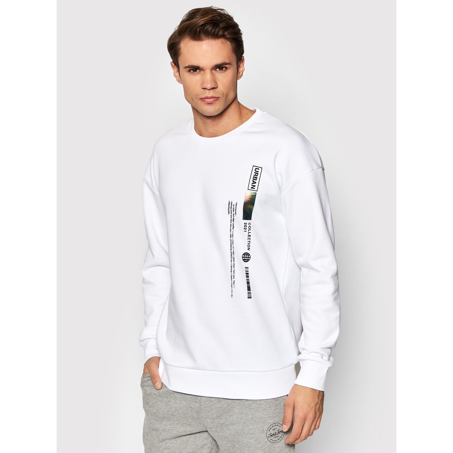 Jack&Jones Bluză Playlist 12200660 Alb Relaxed Fit - Pled.ro