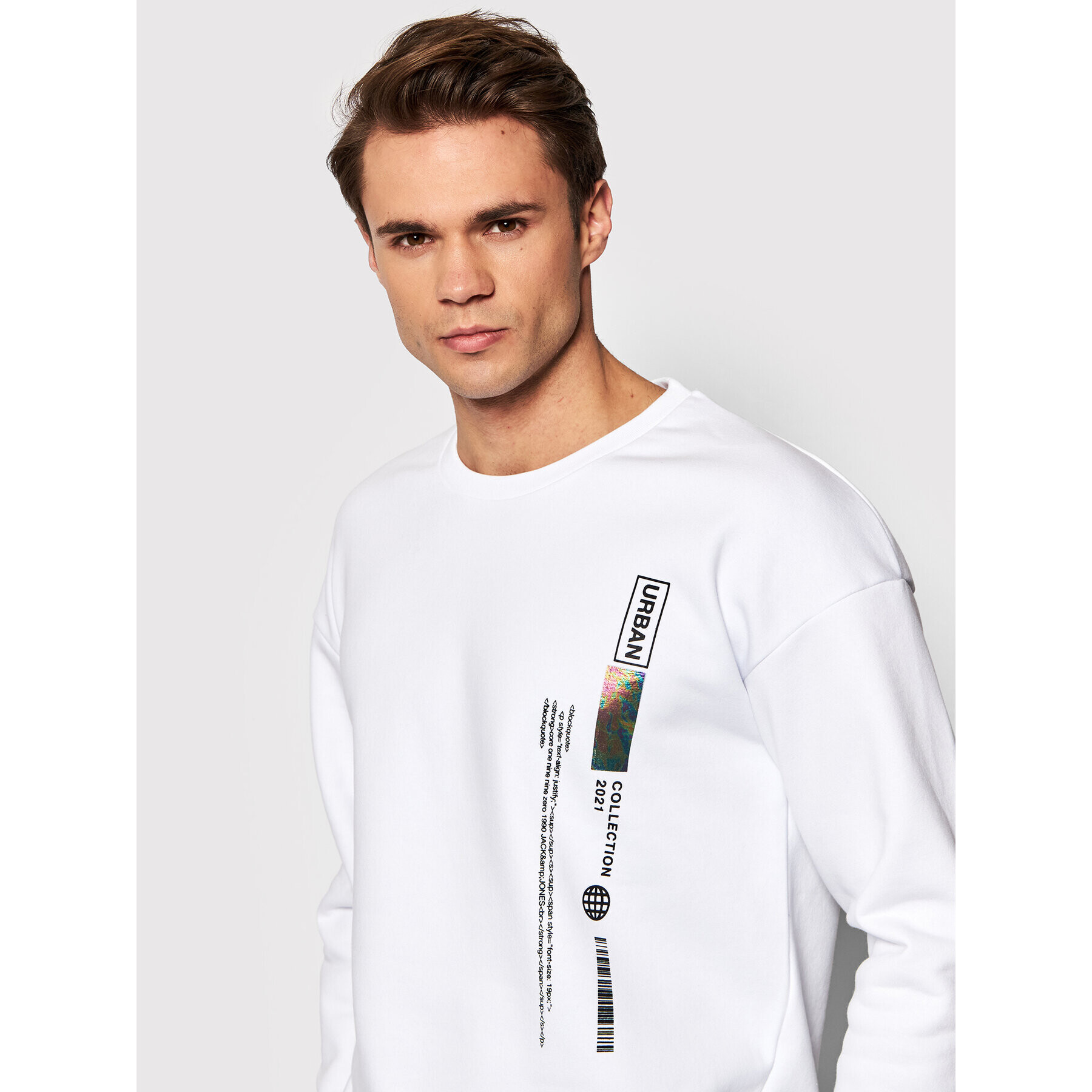 Jack&Jones Bluză Playlist 12200660 Alb Relaxed Fit - Pled.ro