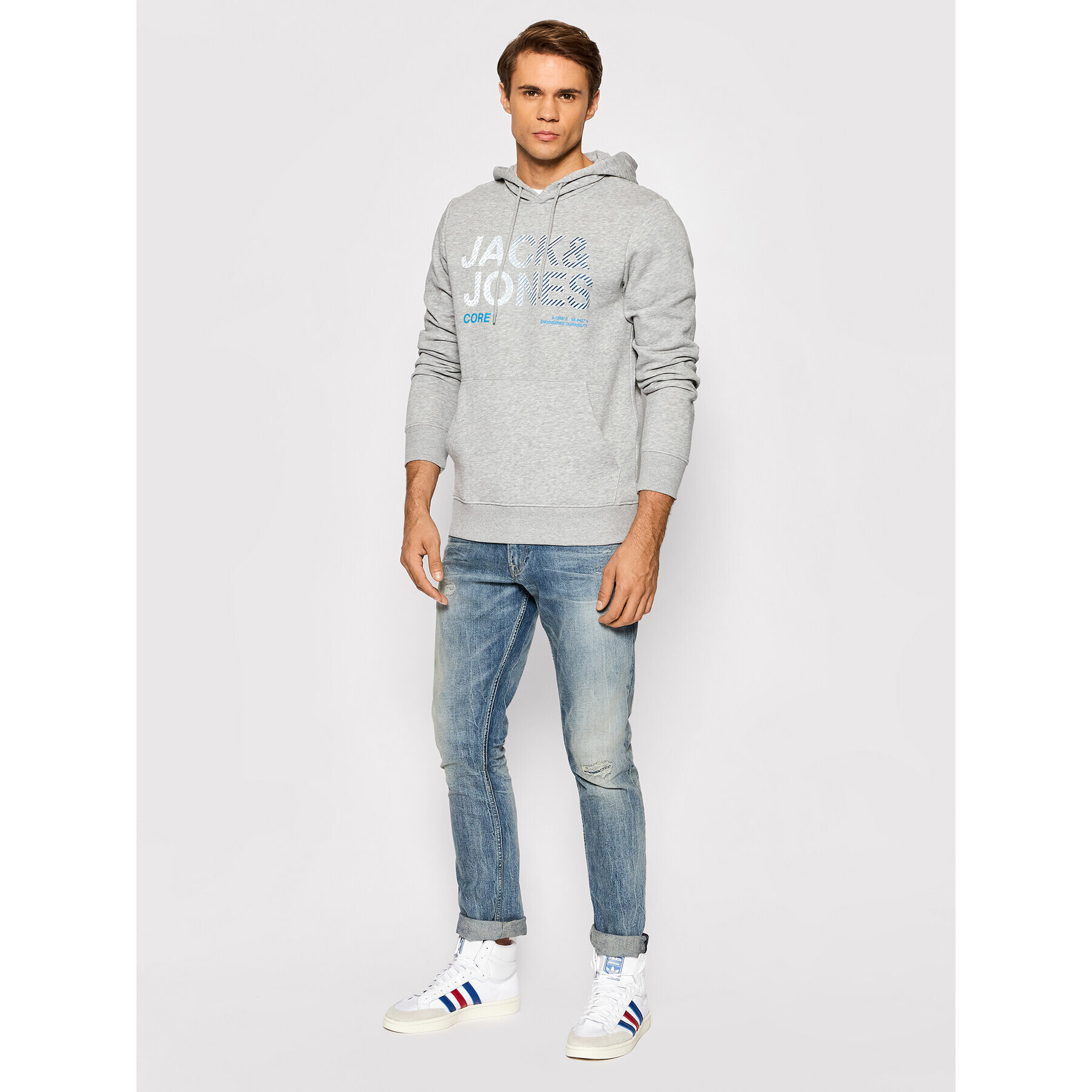 Jack&Jones Bluză Poky 12193010 Gri Regular Fit - Pled.ro