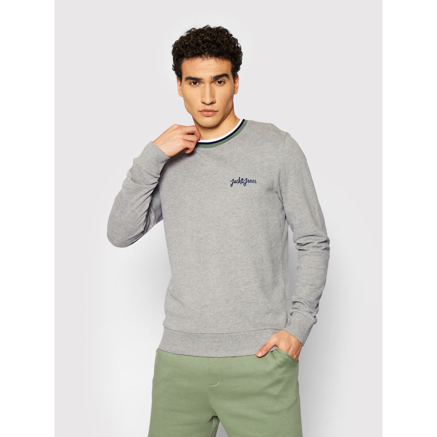 Jack&Jones Bluză Ring 12190431 Gri Regular Fit - Pled.ro