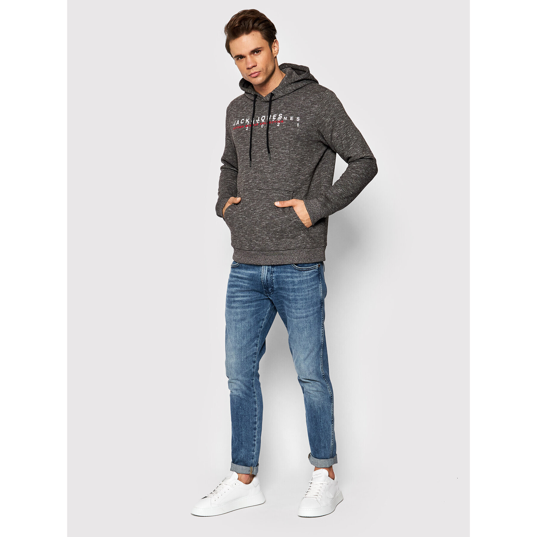 Jack&Jones Bluză River 12197950 Gri Regular Fit - Pled.ro