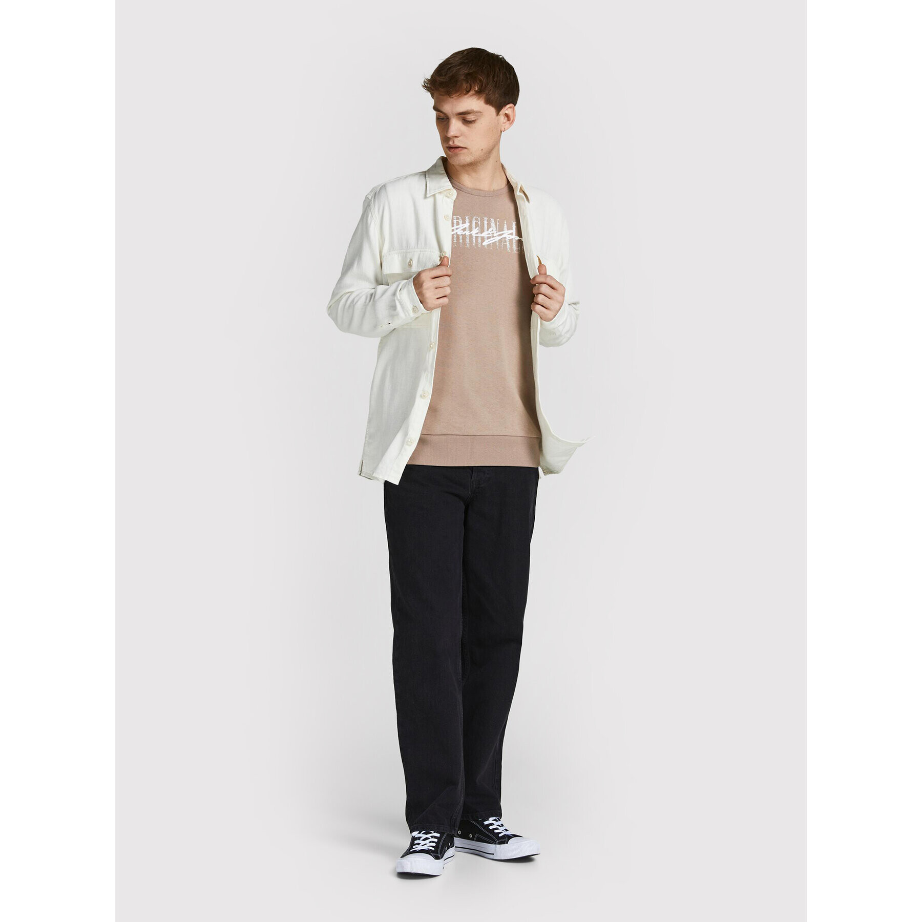 Jack&Jones Bluză Script 12205812 Maro Regular Fit - Pled.ro