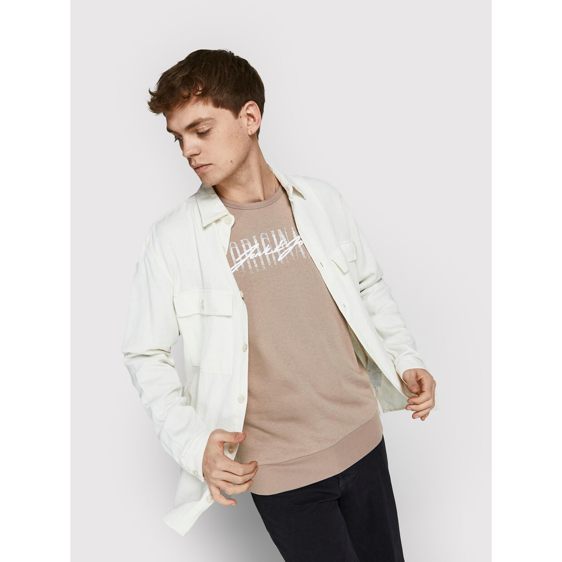 Jack&Jones Bluză Script 12205812 Maro Regular Fit - Pled.ro