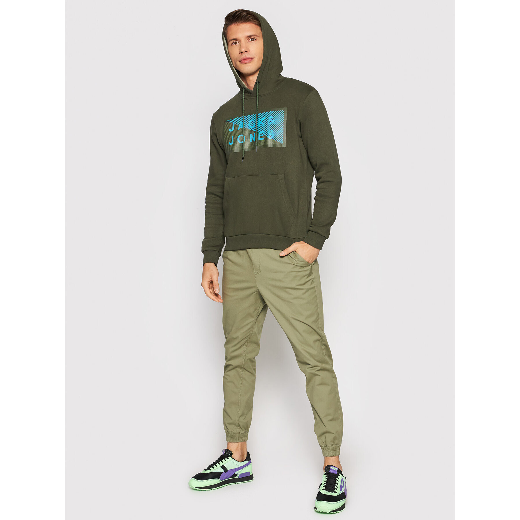 Jack&Jones Bluză Shawn 12195903 Verde Regular Fit - Pled.ro