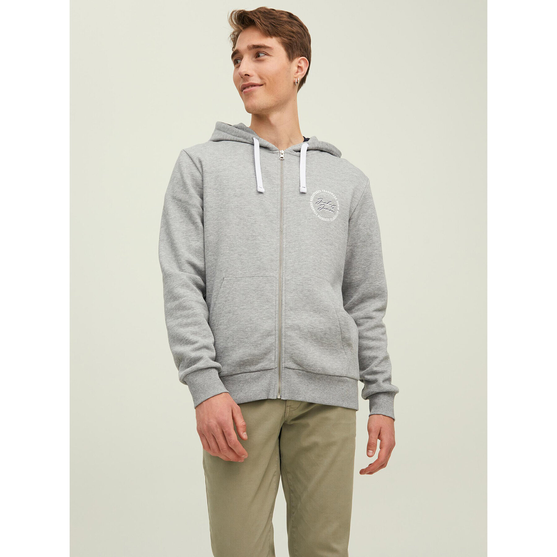 Jack&Jones Bluză Stamp 12211515 Gri Regular Fit - Pled.ro