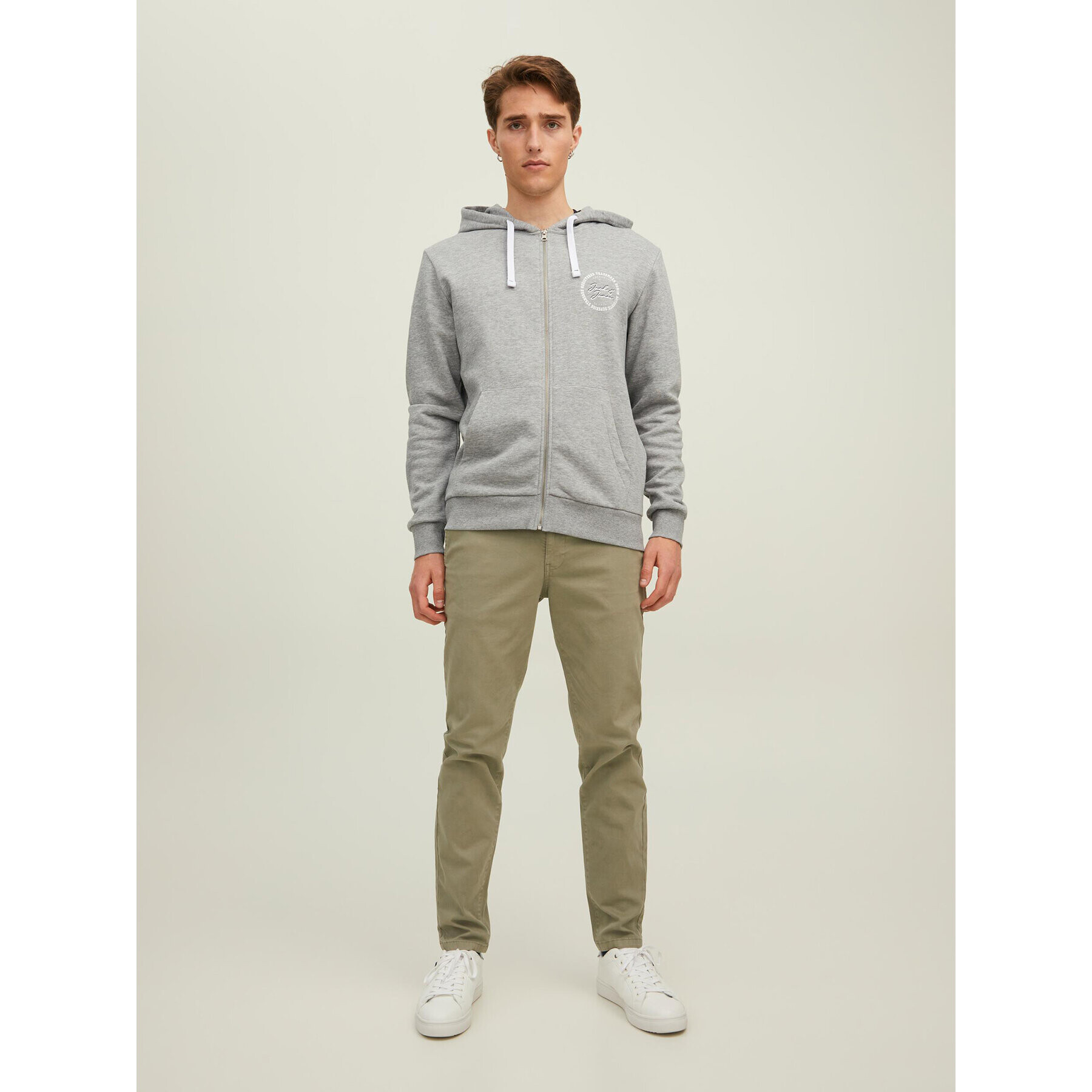 Jack&Jones Bluză Stamp 12211515 Gri Regular Fit - Pled.ro