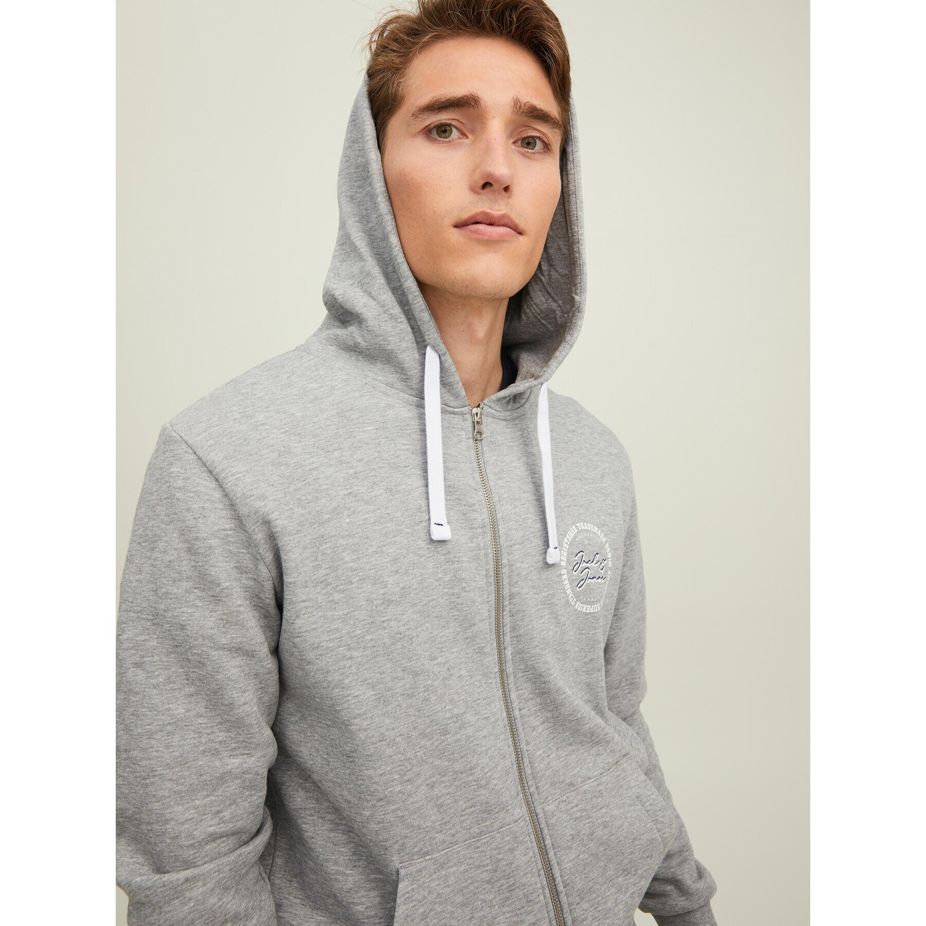 Jack&Jones Bluză Stamp 12211515 Gri Regular Fit - Pled.ro