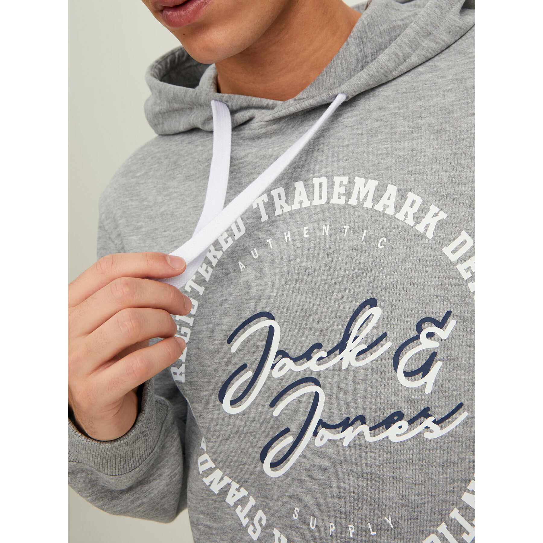 Jack&Jones Bluză Stamp 12211551 Gri Regular Fit - Pled.ro