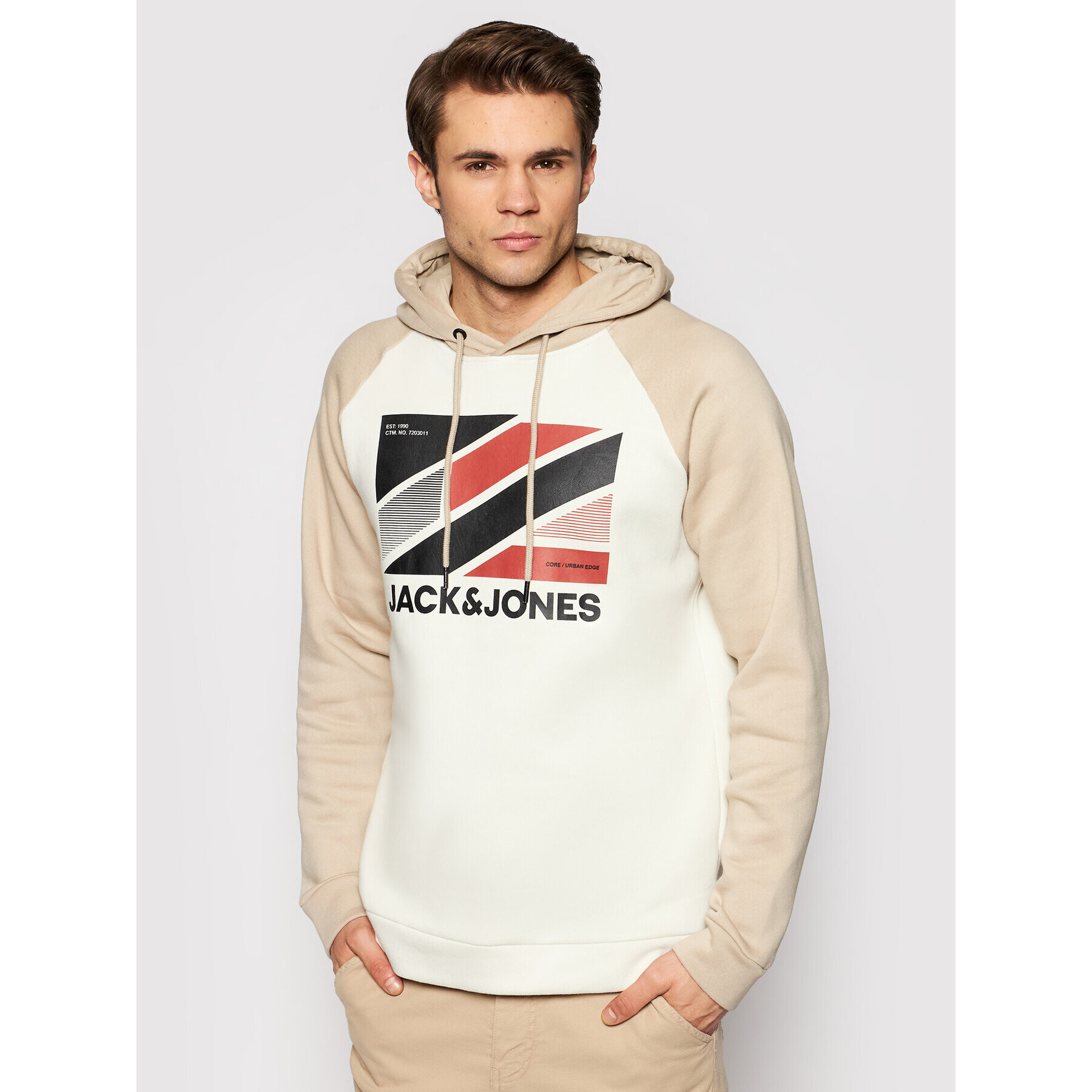 Jack&Jones Bluză Star Sweat 12189902 Bej Regular Fit - Pled.ro