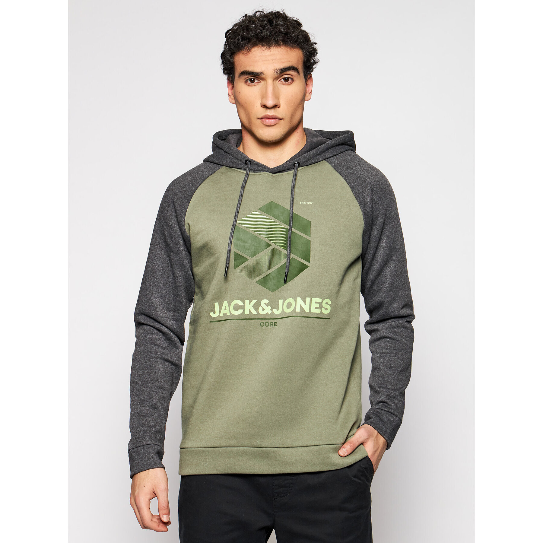 Jack&Jones Bluză Star Sweat 12189902 Verde Regular Fit - Pled.ro