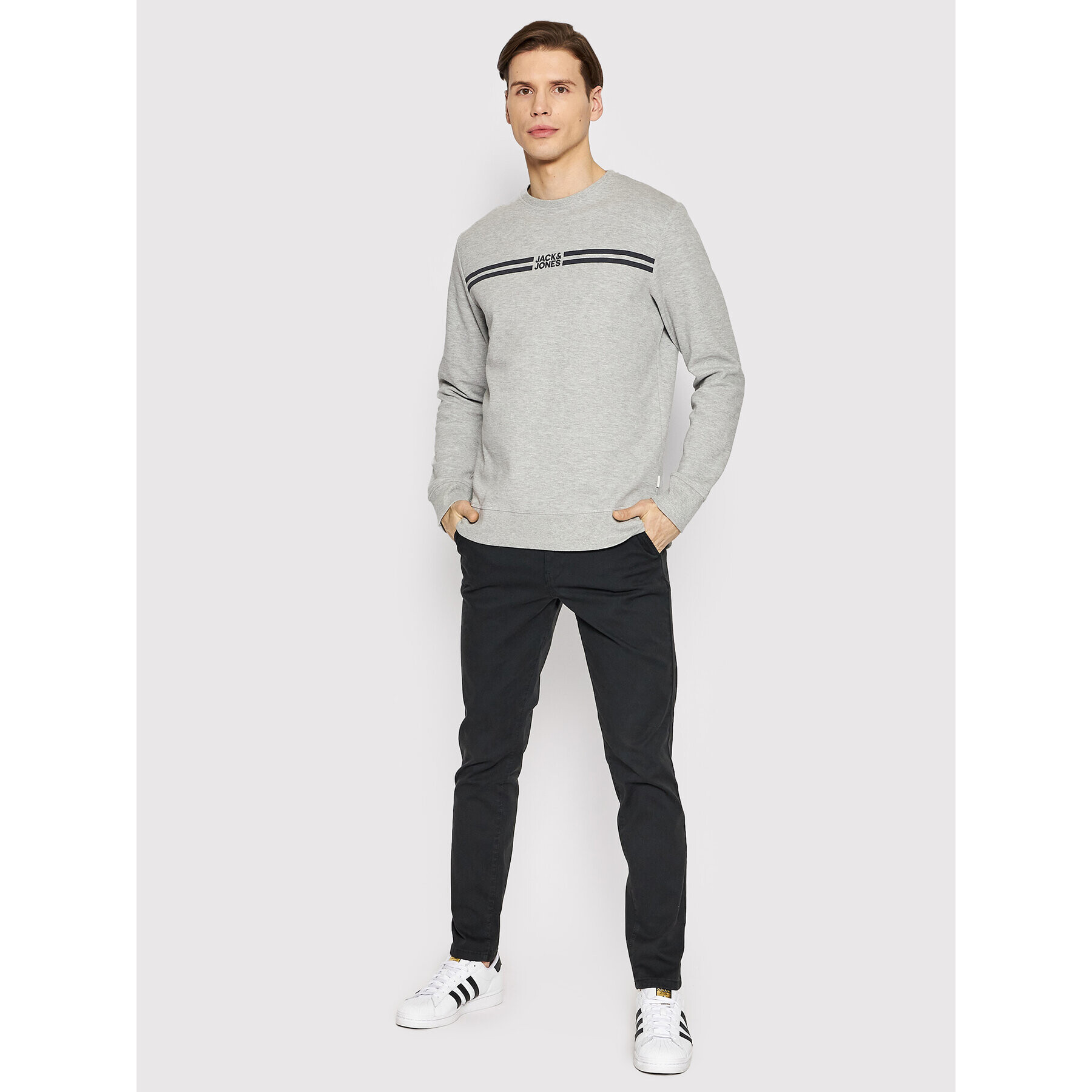 Jack&Jones Bluză Steve 12200658 Gri Regular Fit - Pled.ro