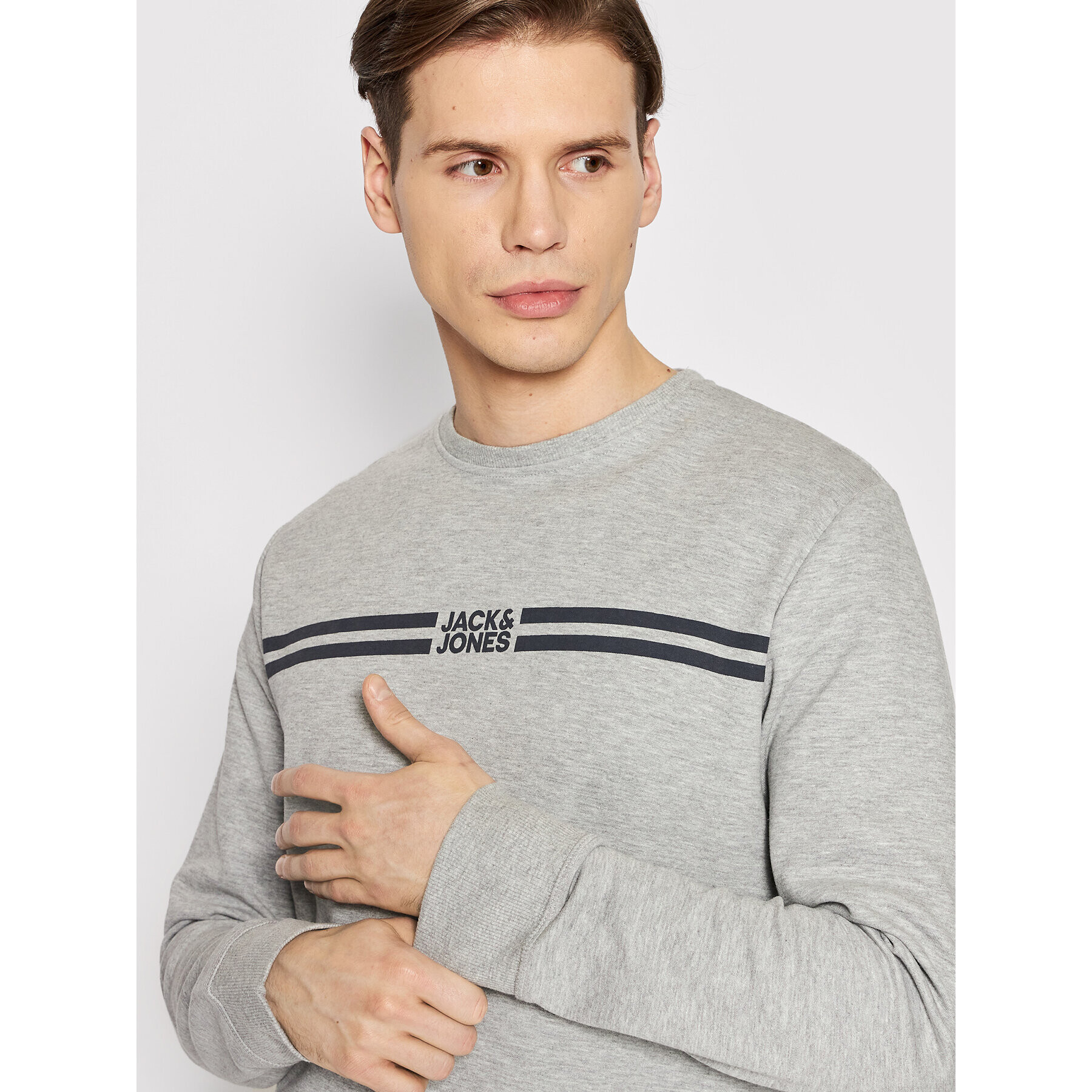 Jack&Jones Bluză Steve 12200658 Gri Regular Fit - Pled.ro