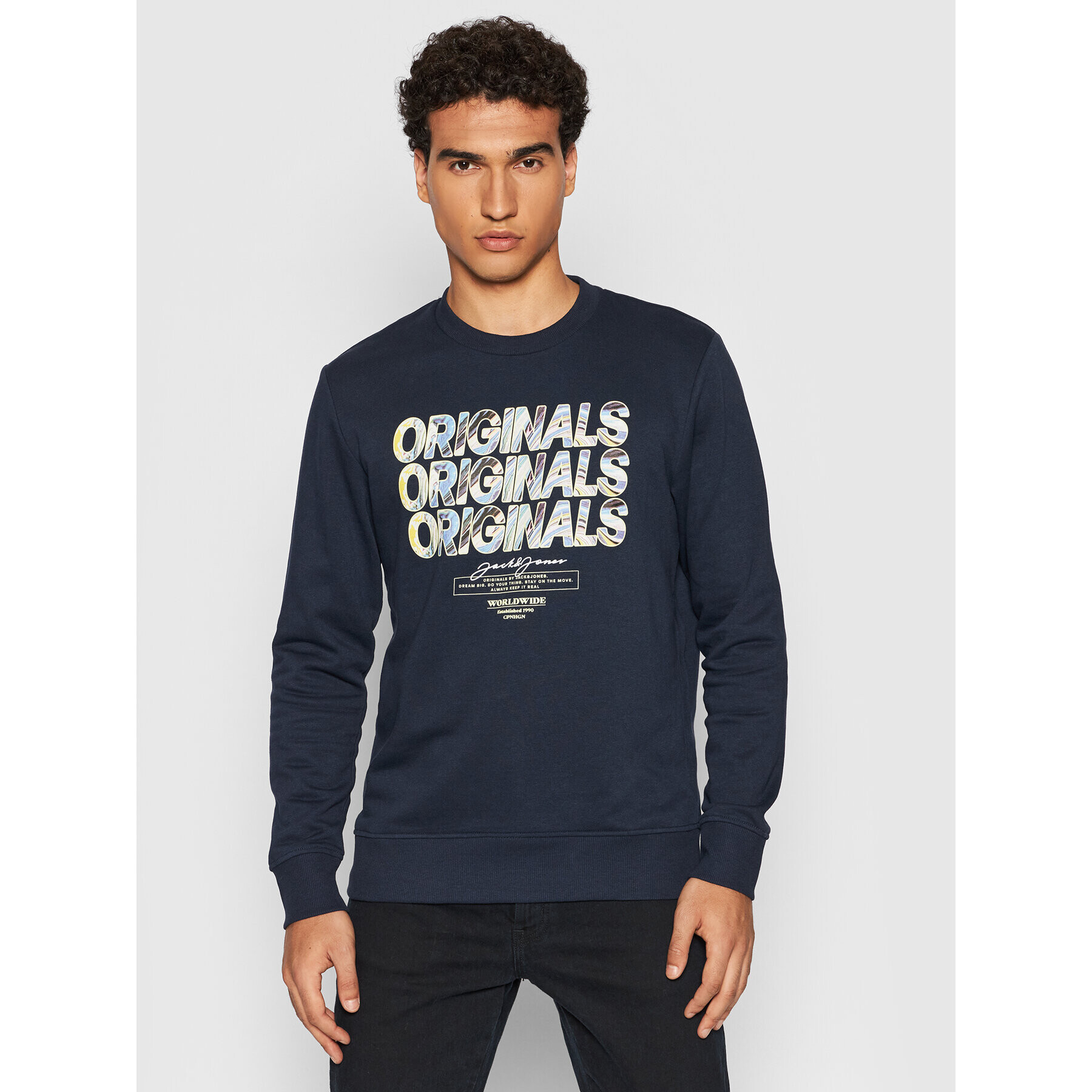 Jack&Jones Bluză Swirl 12194071 Bleumarin Standard Fit - Pled.ro