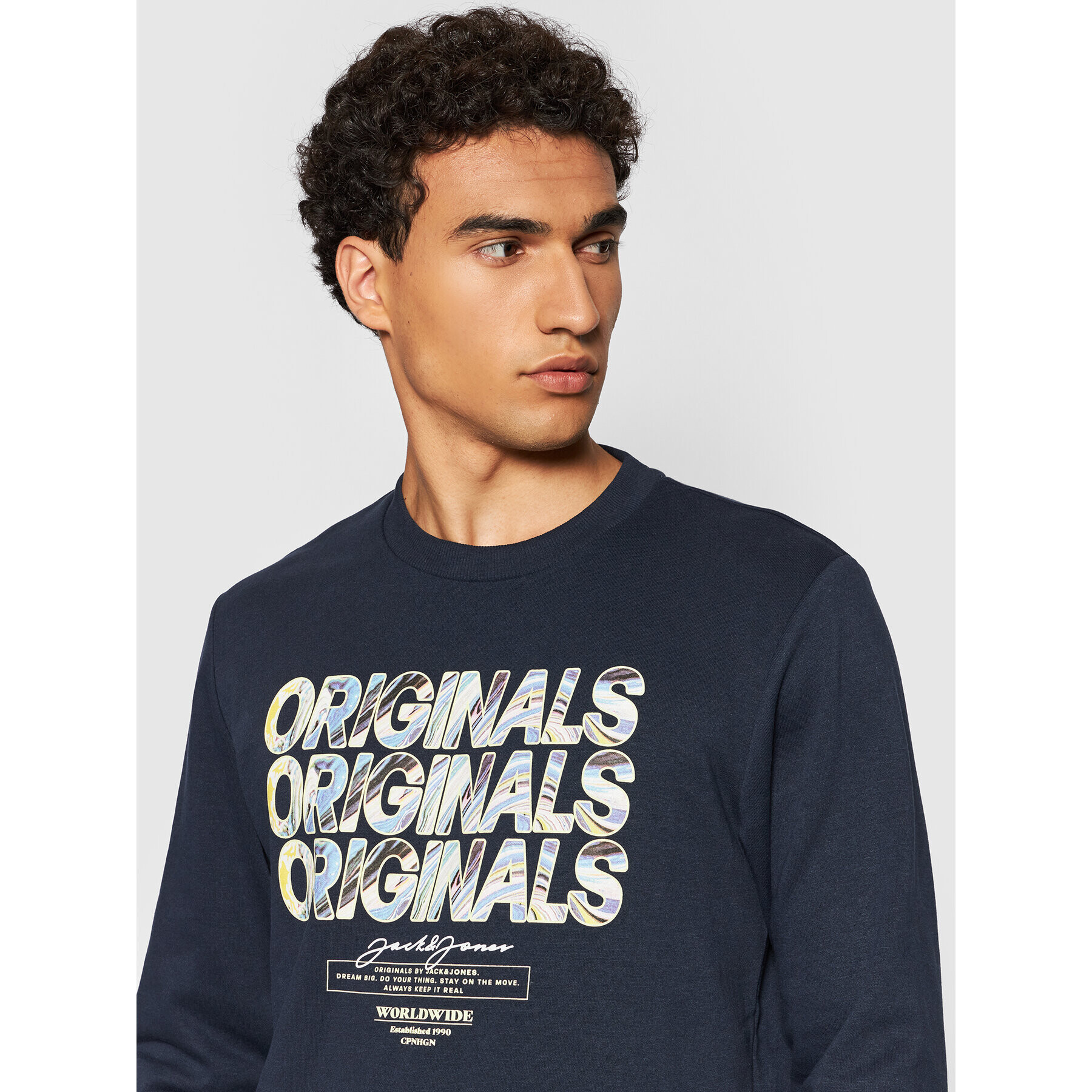 Jack&Jones Bluză Swirl 12194071 Bleumarin Standard Fit - Pled.ro