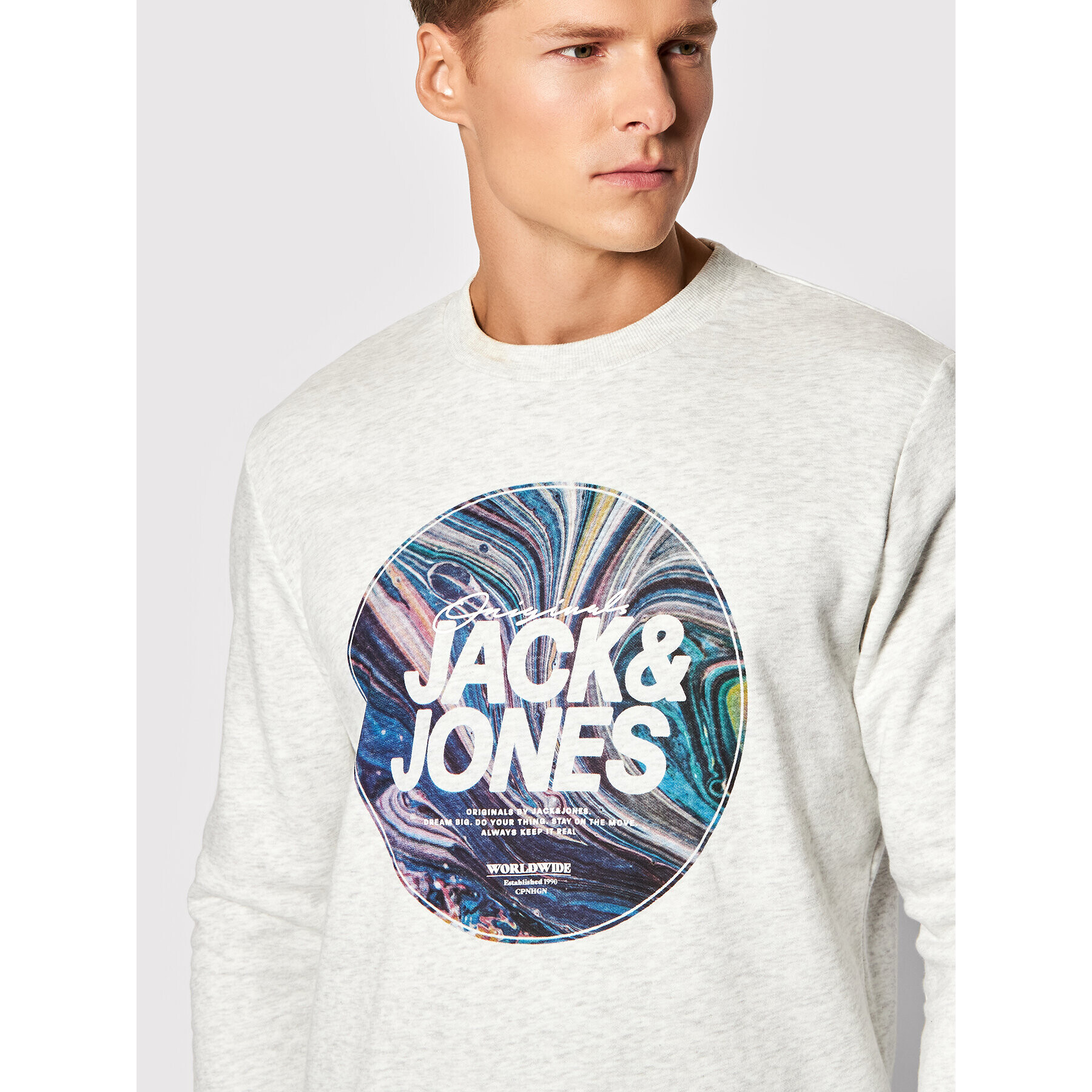 Jack&Jones Bluză Swirl 12194071 Gri Standard Fit - Pled.ro