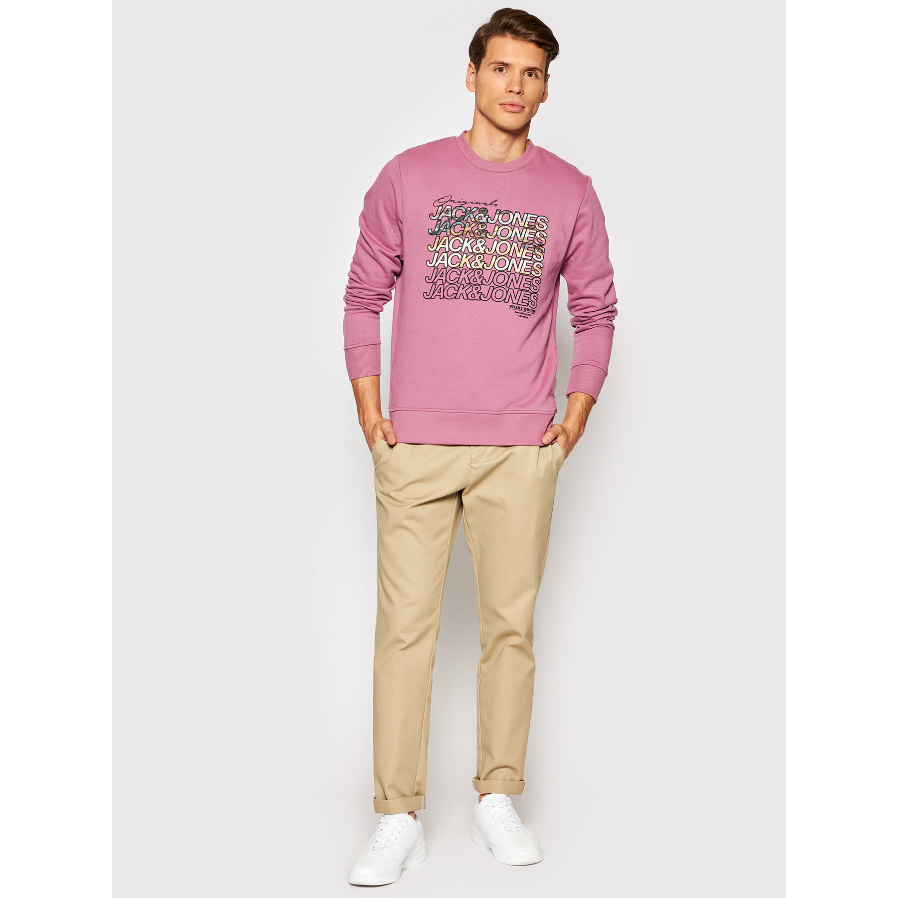 Jack&Jones Bluză Swirl 12194071 Roz Standard Fit - Pled.ro