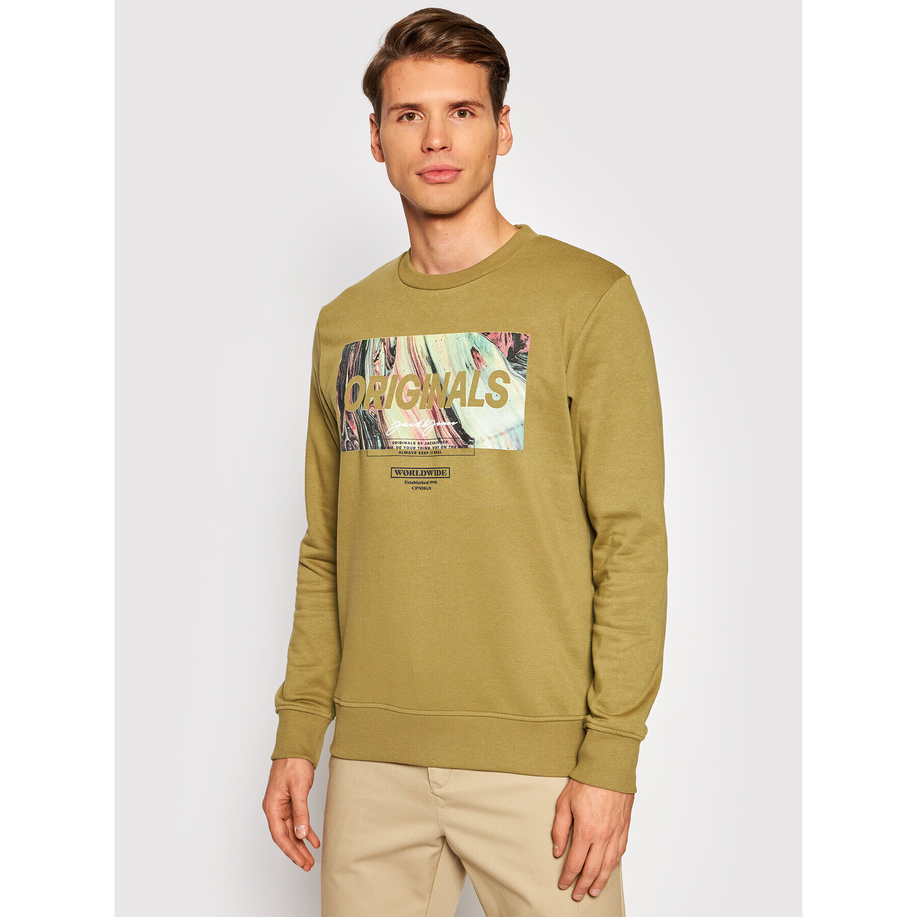 Jack&Jones Bluză Swirl 12194071 Verde Standard Fit - Pled.ro