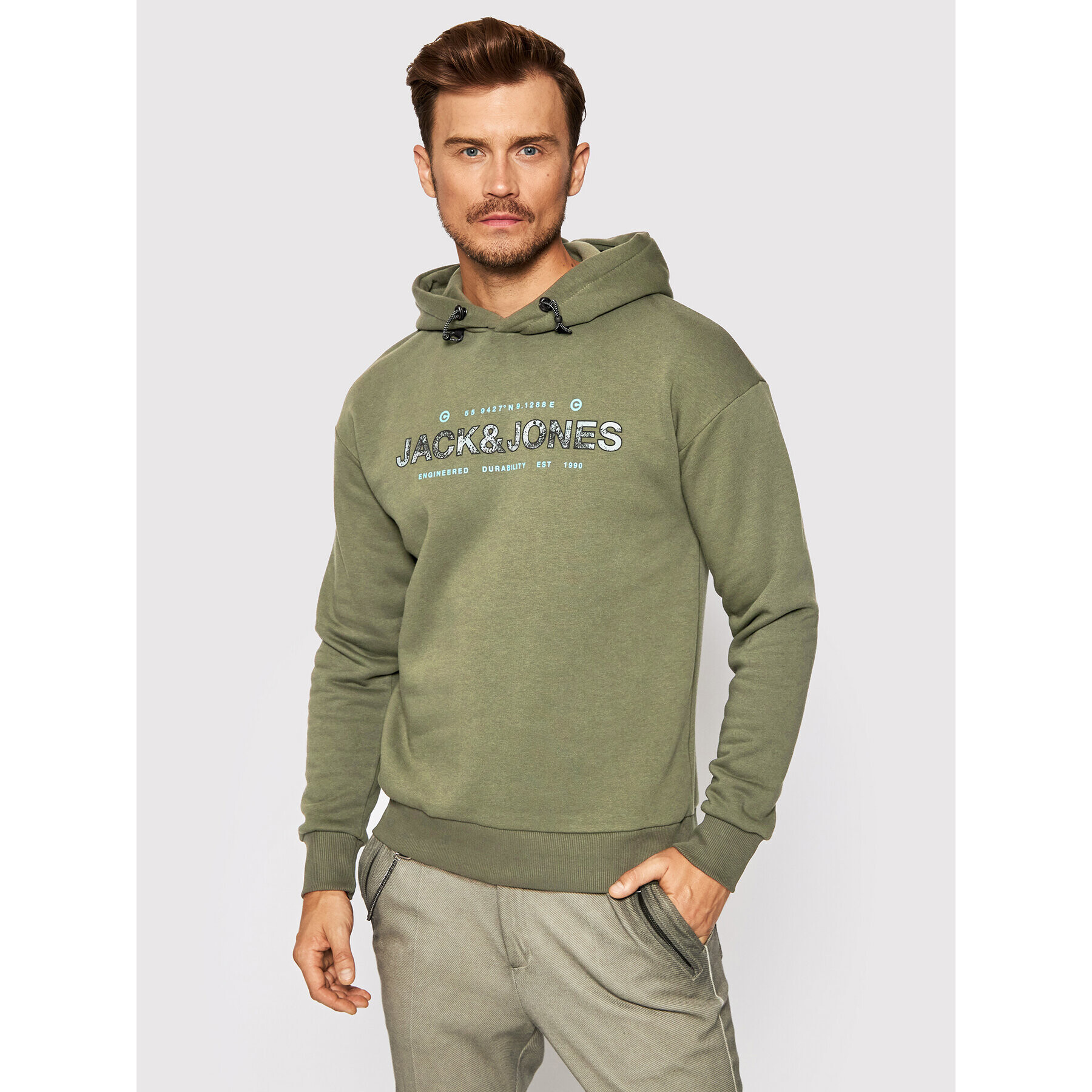 Jack&Jones Bluză Thad 12193653 Verde Relaxed Fit - Pled.ro