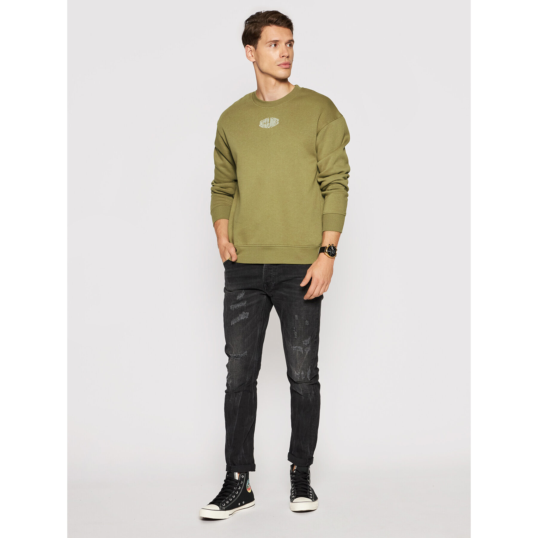 Jack&Jones Bluză World 12194083 Verde Relaxed Fit - Pled.ro