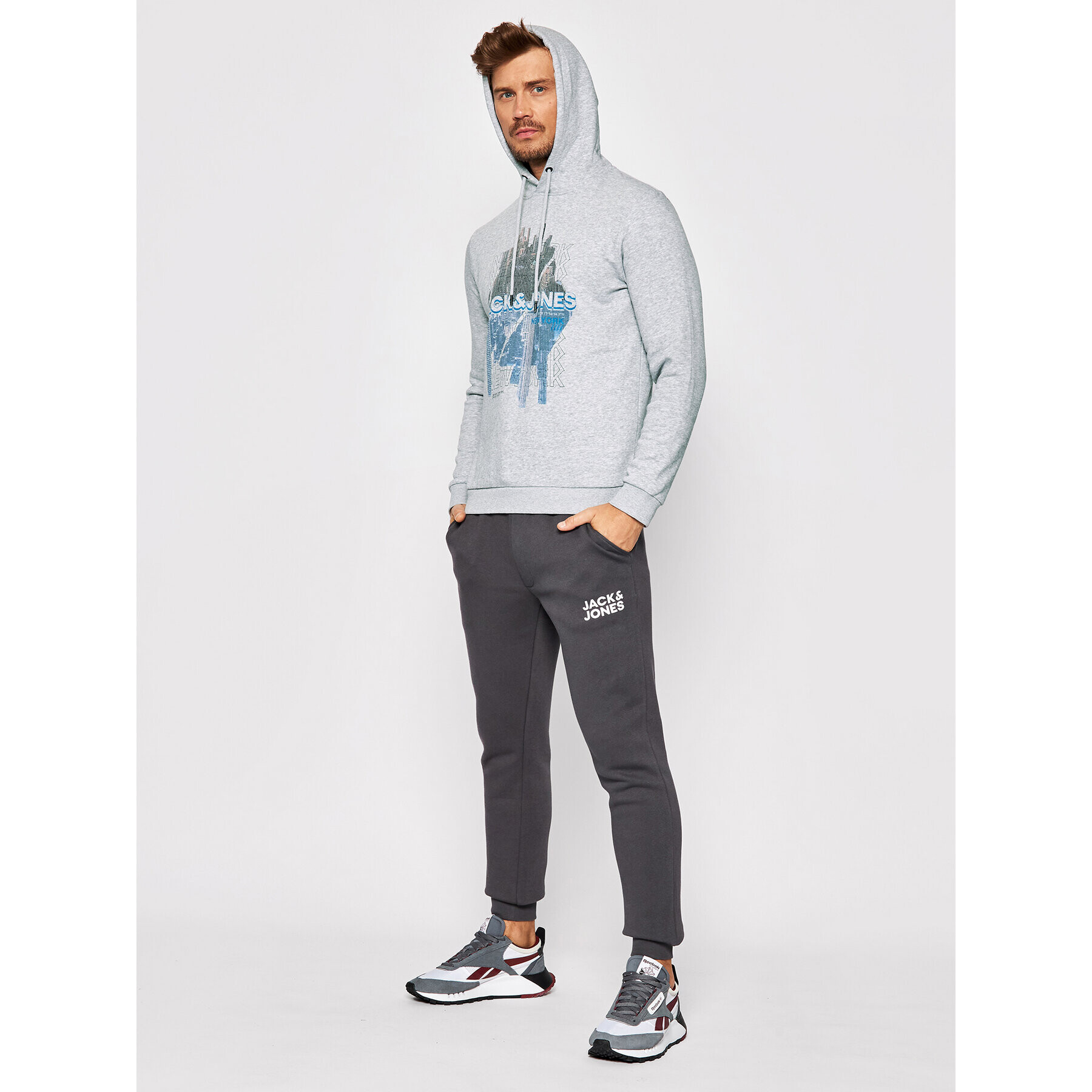 Jack&Jones Bluză York 12192888 Gri Regular Fit - Pled.ro