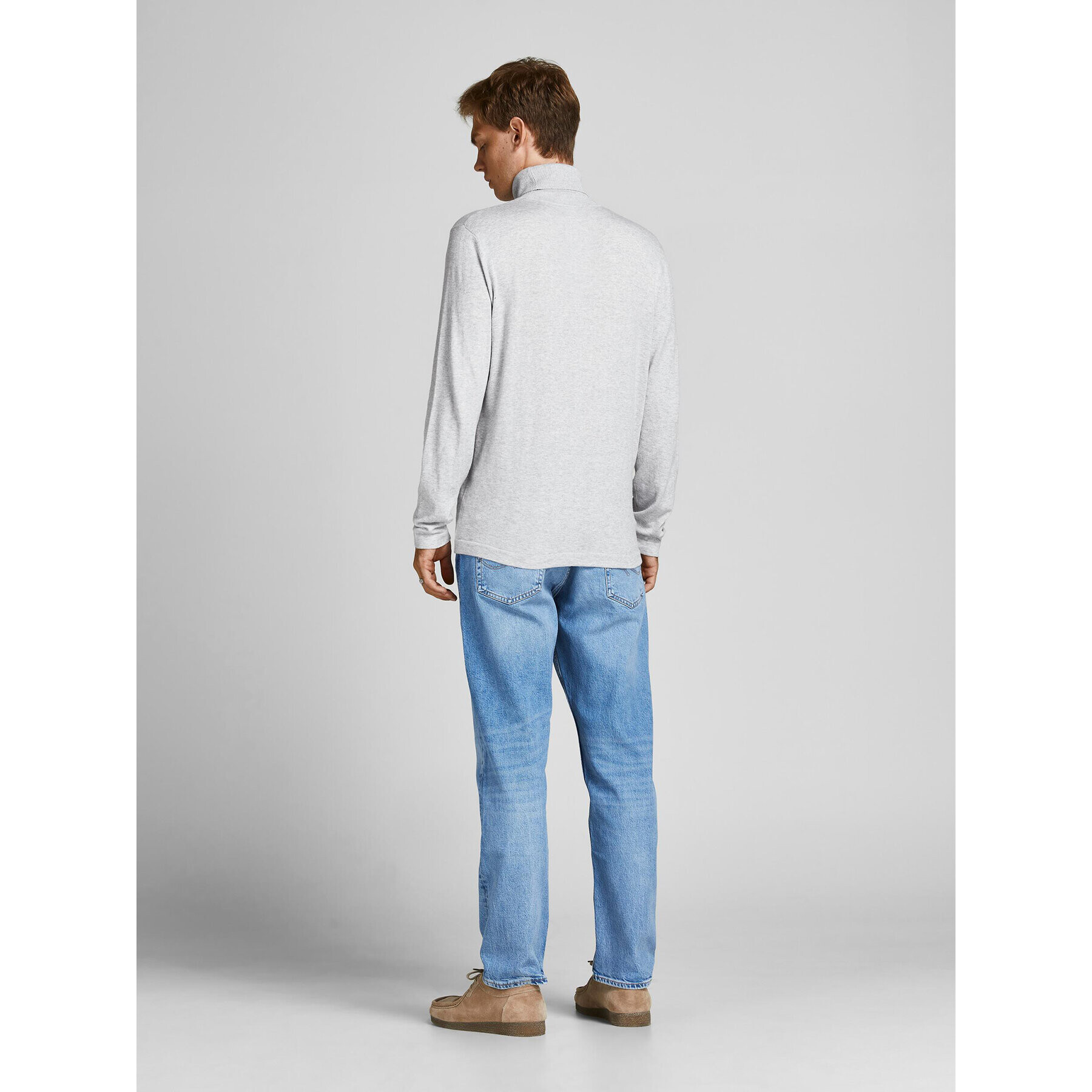 Jack&Jones Bluză cu gât Rogan 12196902 Gri Regular Fit - Pled.ro