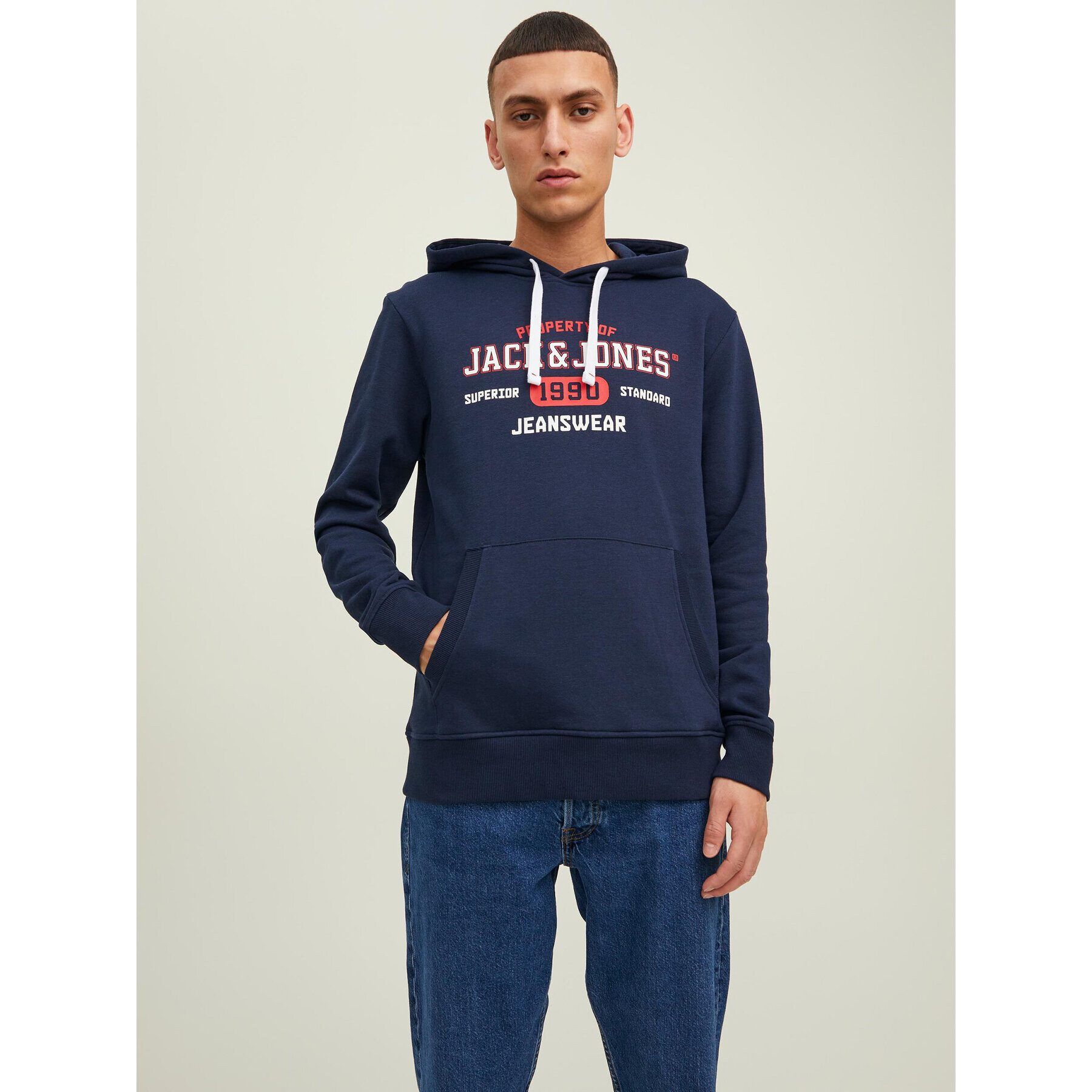 Jack&Jones Bluză Stamp 12211551 Bleumarin Regular Fit - Pled.ro