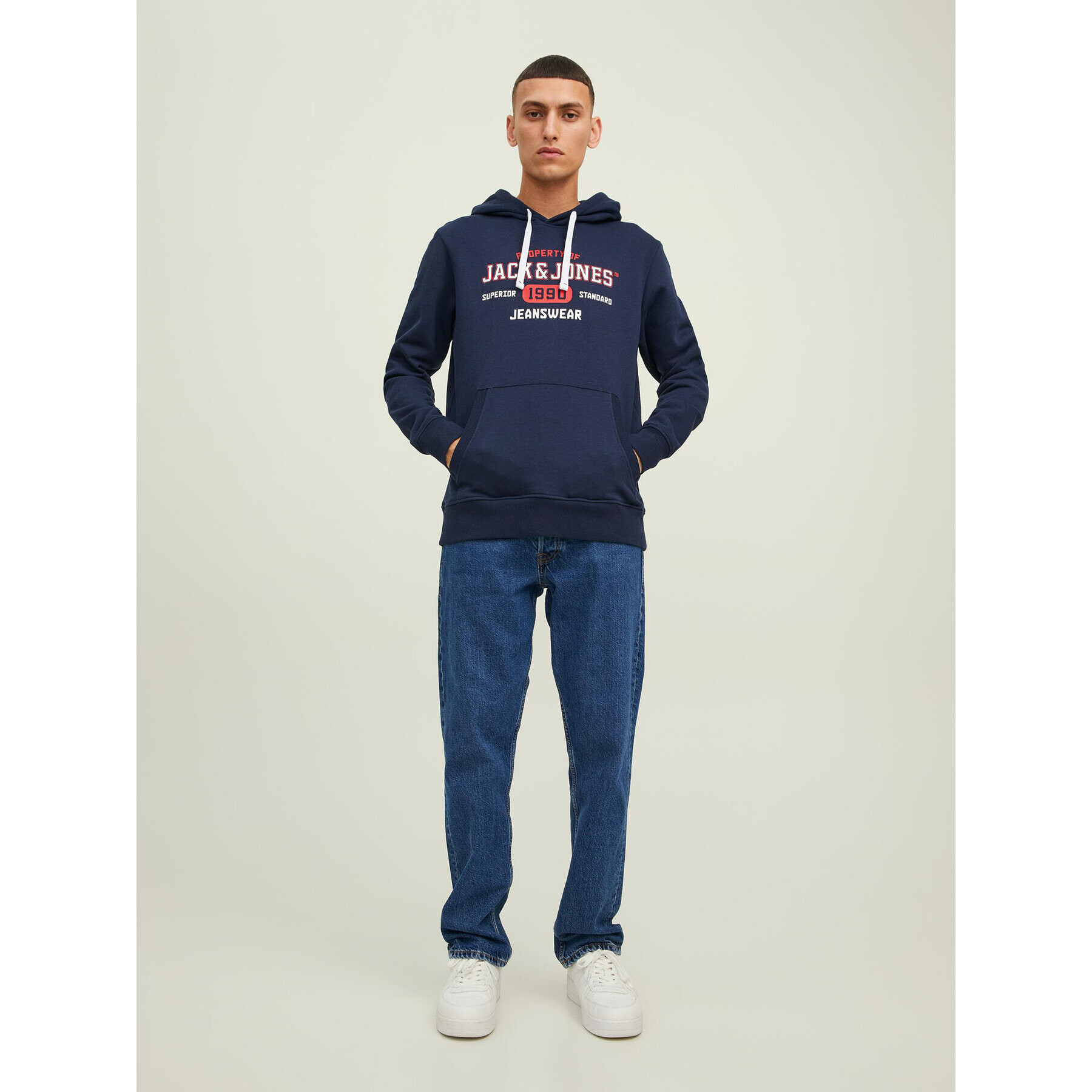 Jack&Jones Bluză Stamp 12211551 Bleumarin Regular Fit - Pled.ro