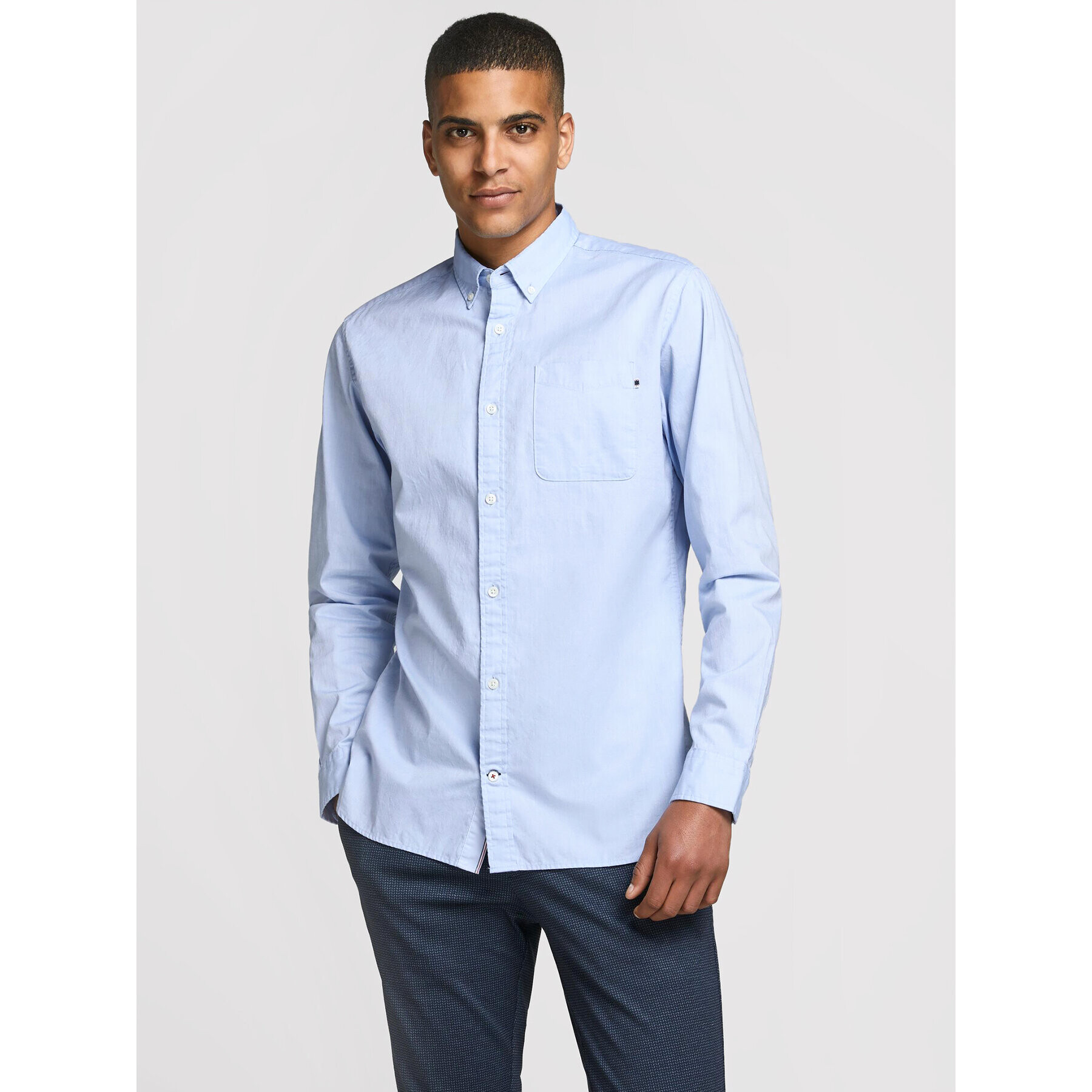 Jack&Jones Cămașă Classic Soft Oxford 12172736 Albastru Slim Fit - Pled.ro