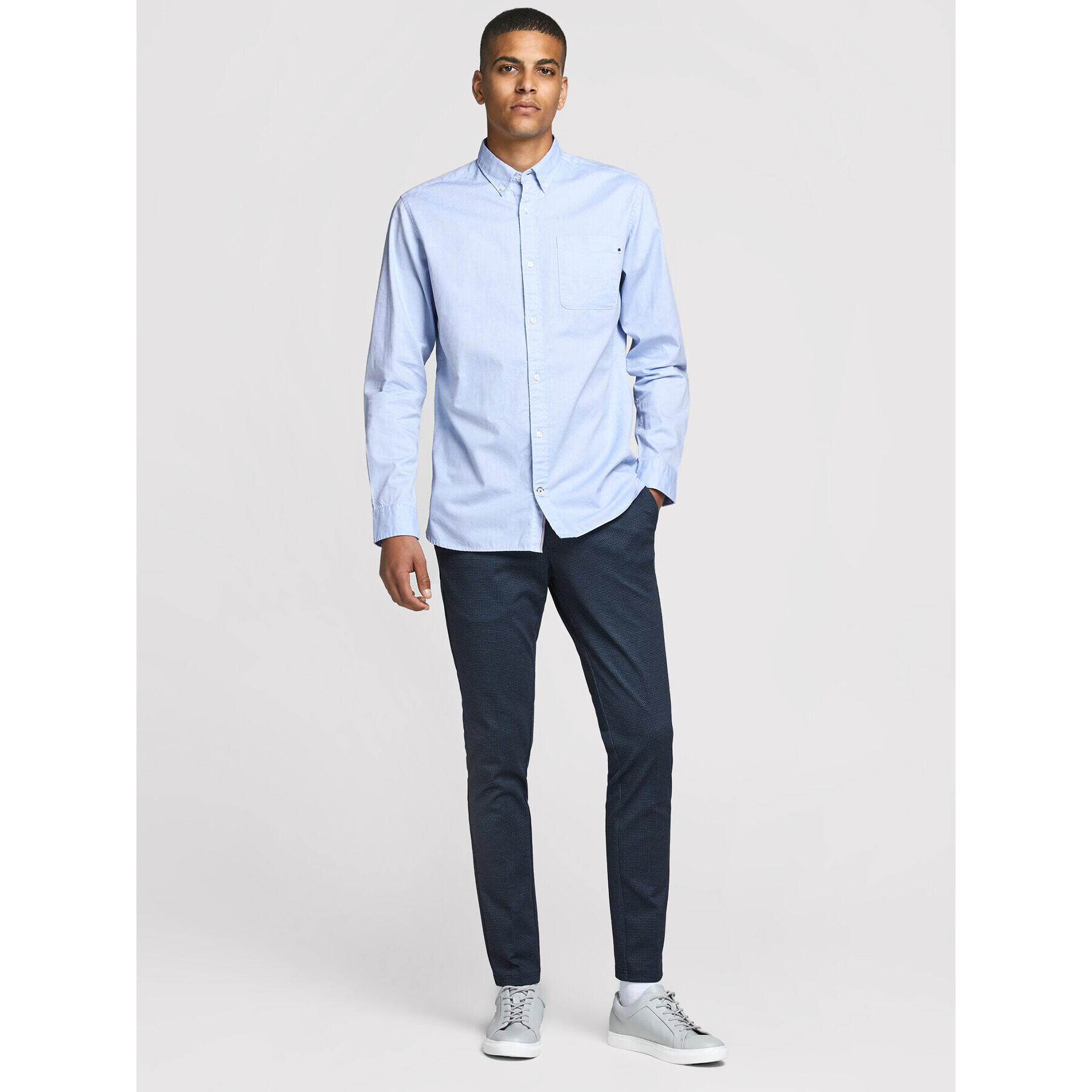 Jack&Jones Cămașă Classic Soft Oxford 12172736 Albastru Slim Fit - Pled.ro