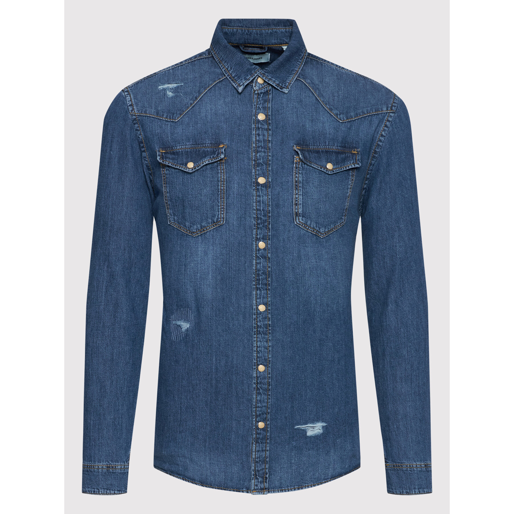 Jack&Jones cămașă de blugi Sheridan 12188543 Bleumarin Regular Fit - Pled.ro