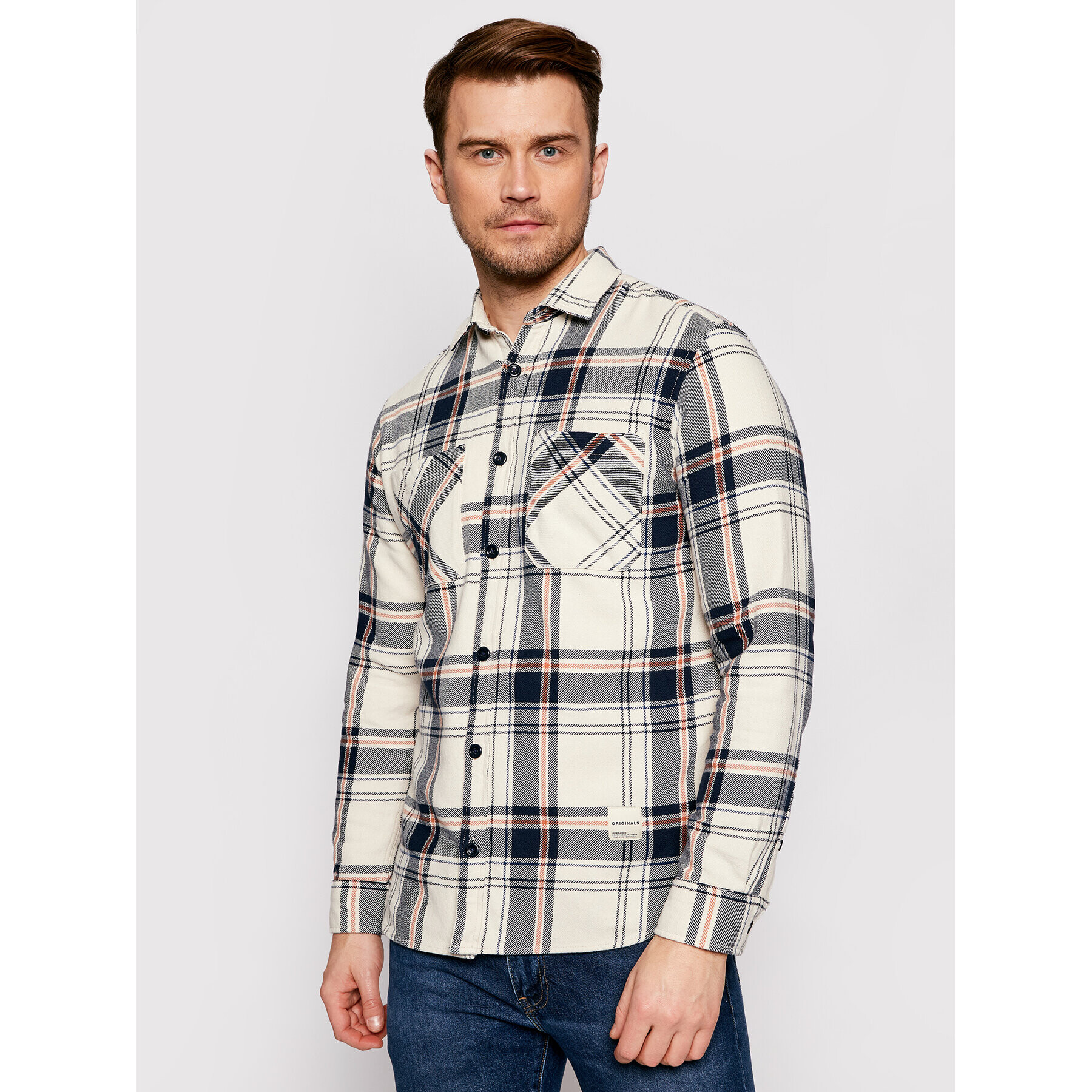 Jack&Jones Cămașă Finder 12183581 Bej Comfort Fit - Pled.ro