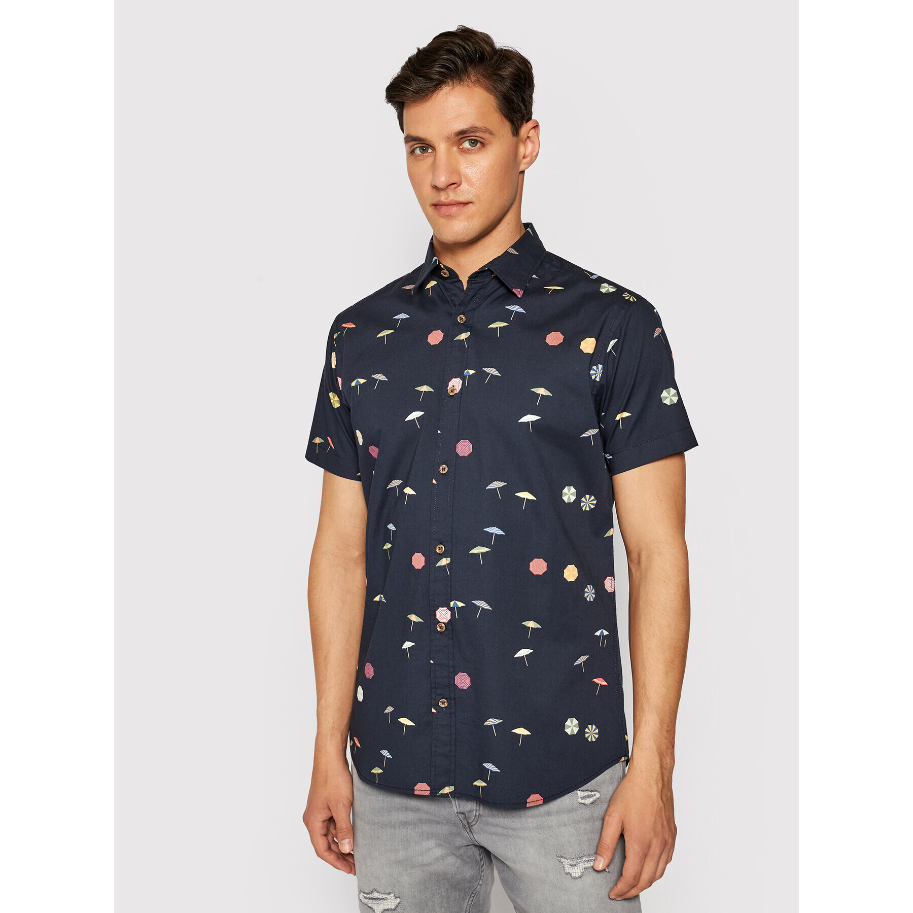 Jack&Jones Cămașă Playa 12187953 Bleumarin Regular Fit - Pled.ro