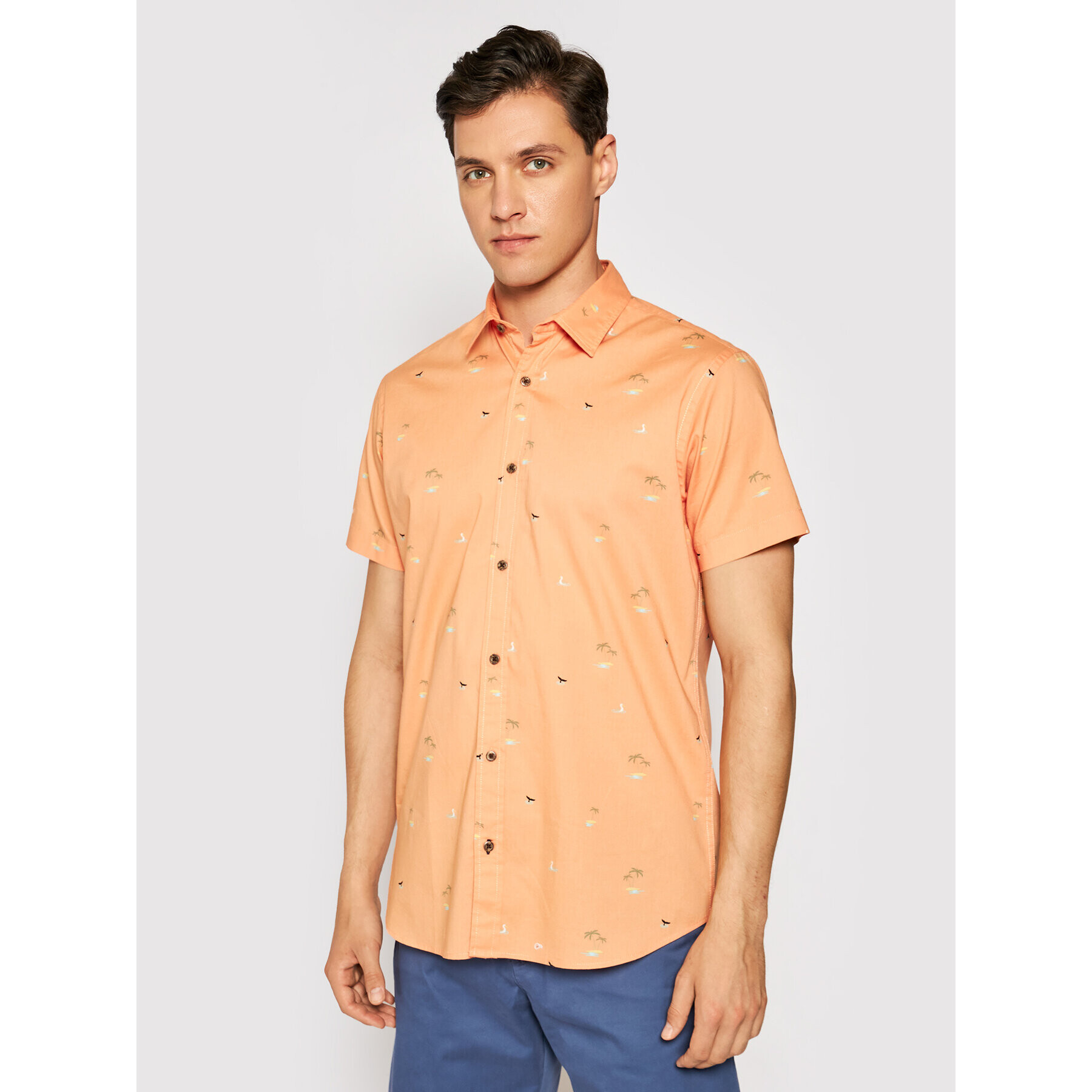 Jack&Jones Cămașă Playa 12187953 Portocaliu Regular Fit - Pled.ro