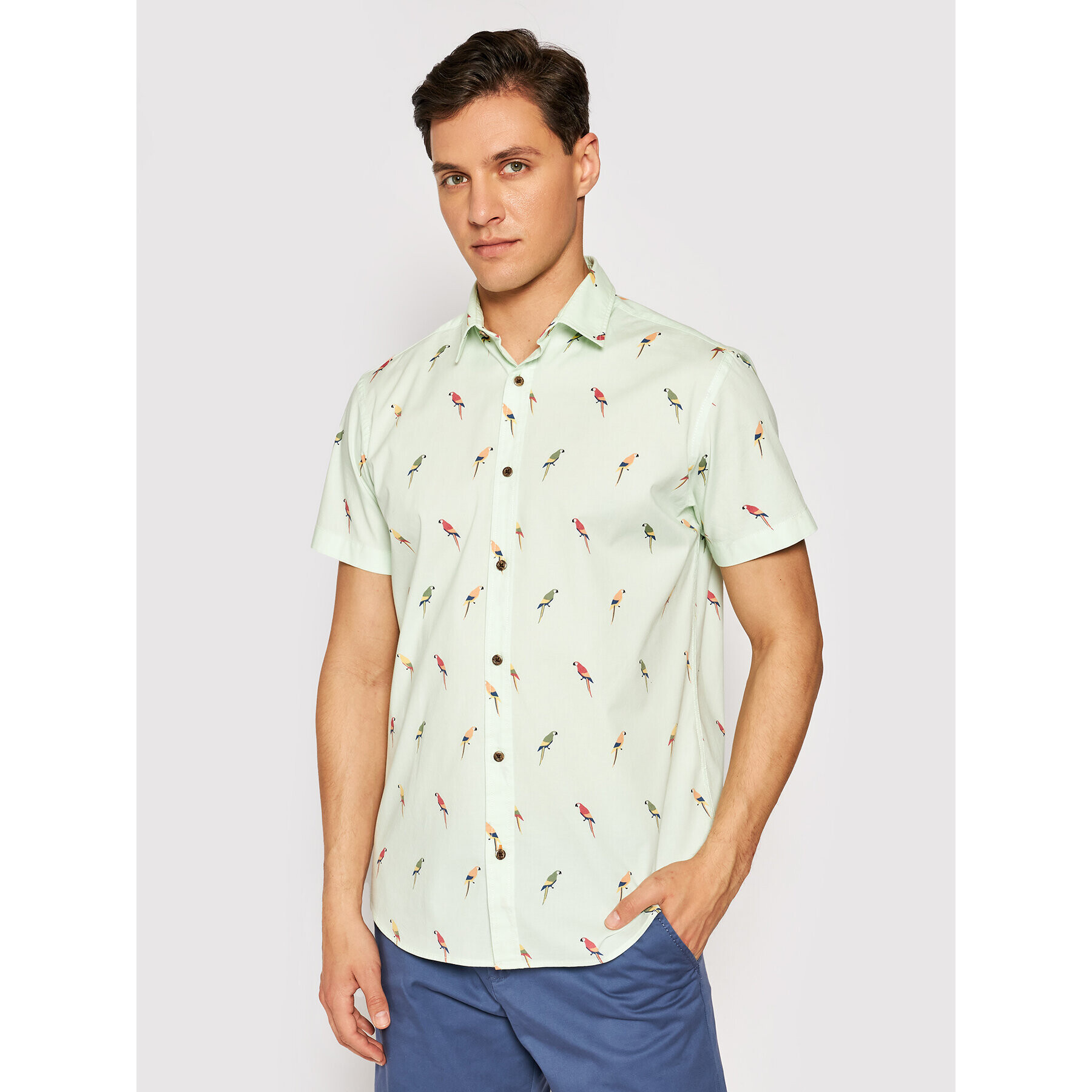 Jack&Jones Cămașă Playa 12187953 Verde Regular Fit - Pled.ro