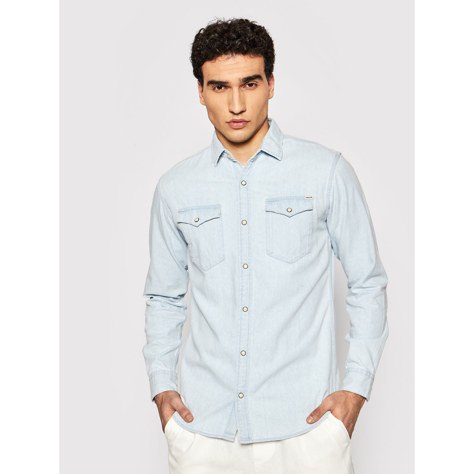 Jack&Jones Cămașă Sheridan 12138115 Albastru Slim Fit - Pled.ro