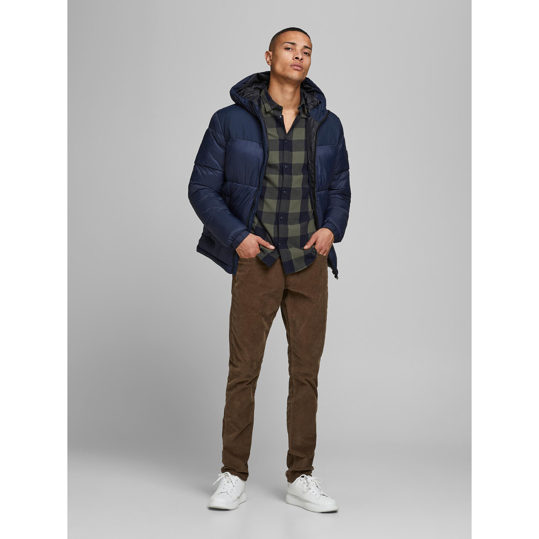 Jack&Jones Cămașă 12181602 Verde Slim Fit - Pled.ro