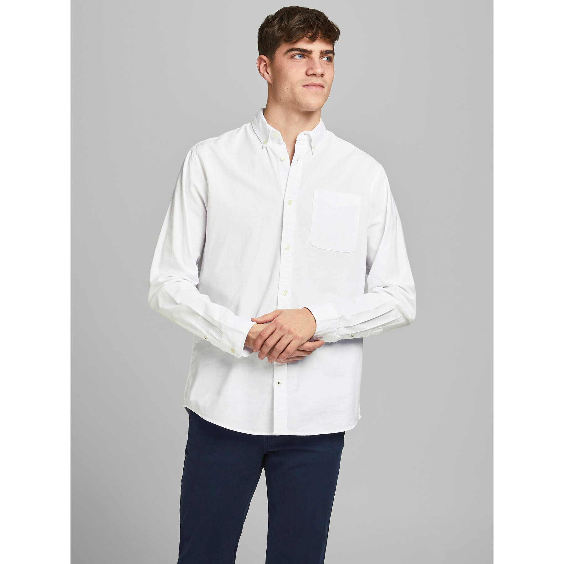 Jack&Jones Cămașă 12182486 Alb Slim Fit - Pled.ro