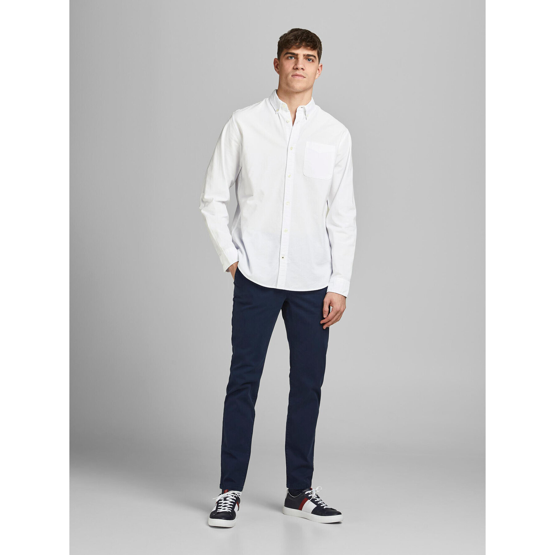 Jack&Jones Cămașă 12182486 Alb Slim Fit - Pled.ro