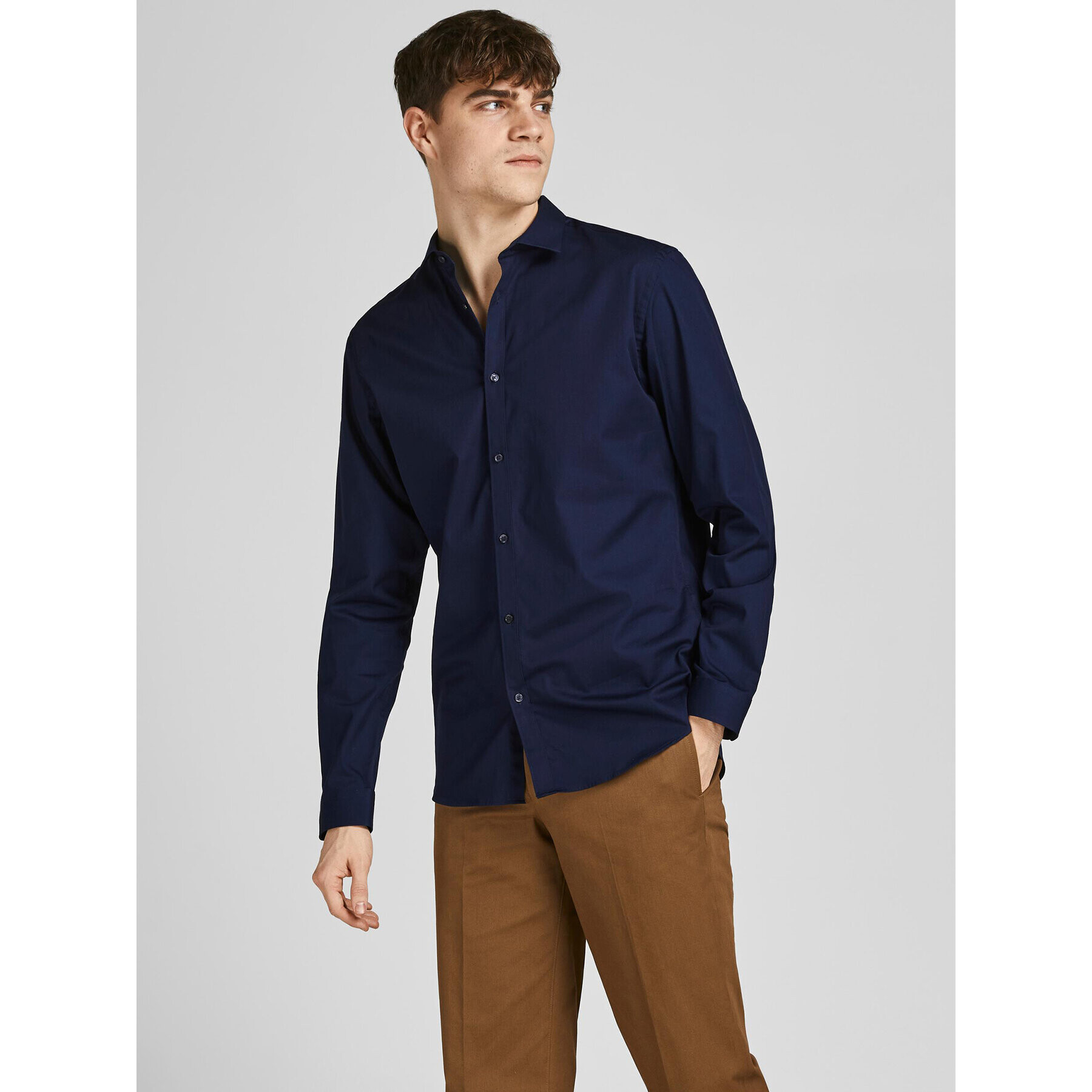 Jack&Jones Cămașă 12201905 Bleumarin Slim Fit - Pled.ro