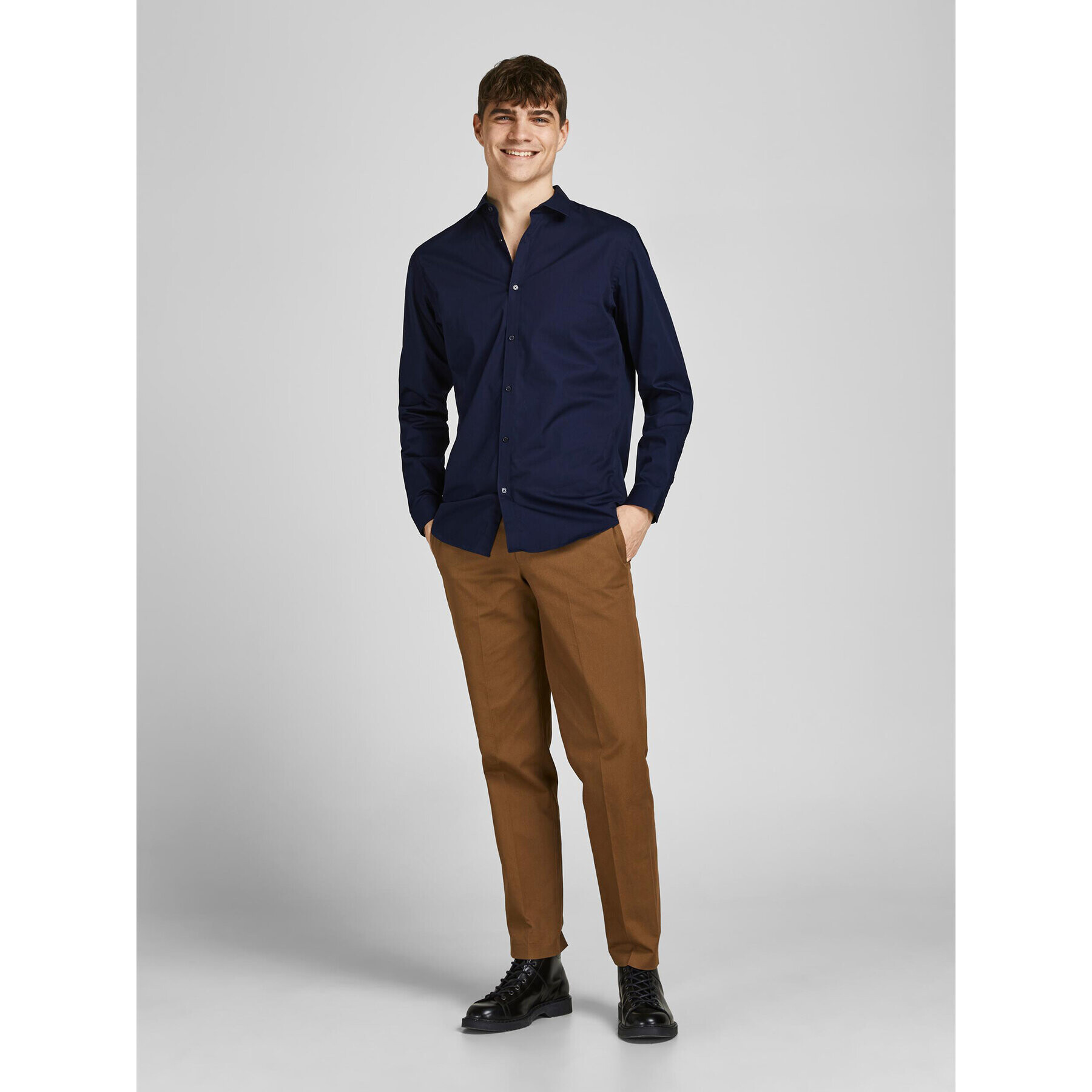 Jack&Jones Cămașă 12201905 Bleumarin Slim Fit - Pled.ro